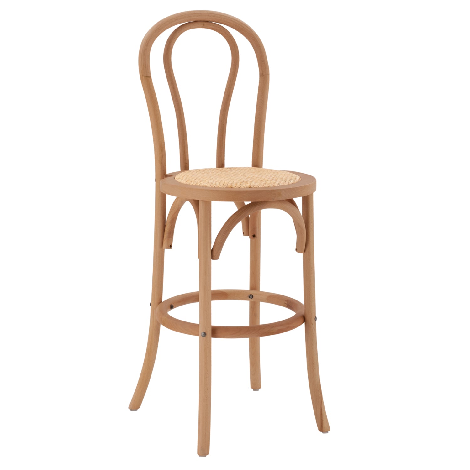 Дървен бар стол традиционал натурал 41X47X108