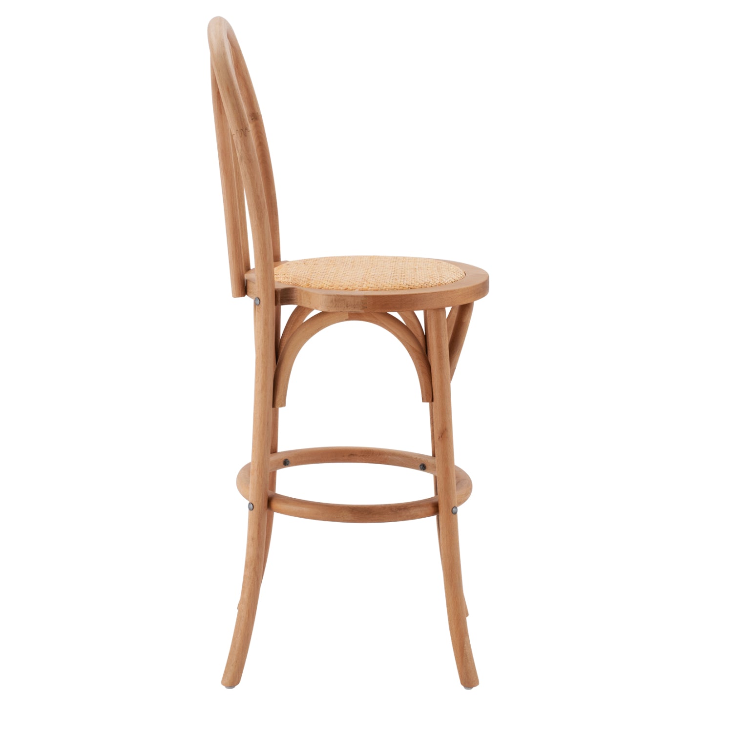 Дървен бар стол традиционал натурал 41X47X108