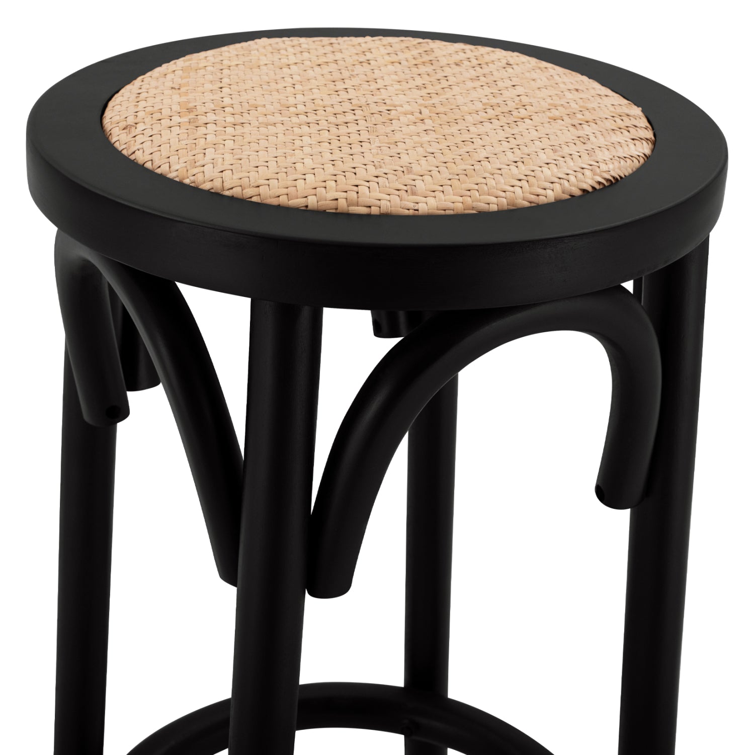 Бар стол традиционал черно-бежов цвят Φ36Χ70