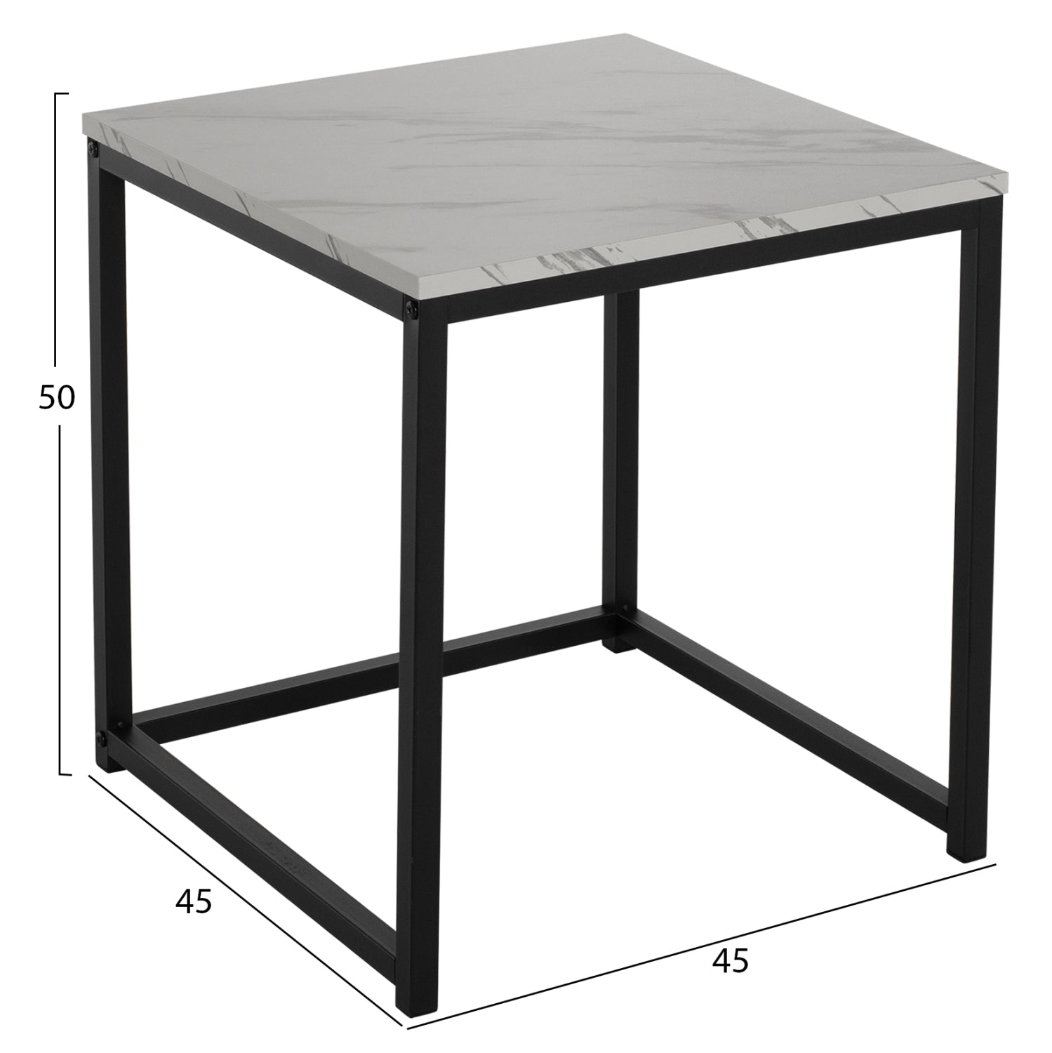Помощни маси GRELAY цвят черен-бял 45X45X50см. и 37X37X43 см