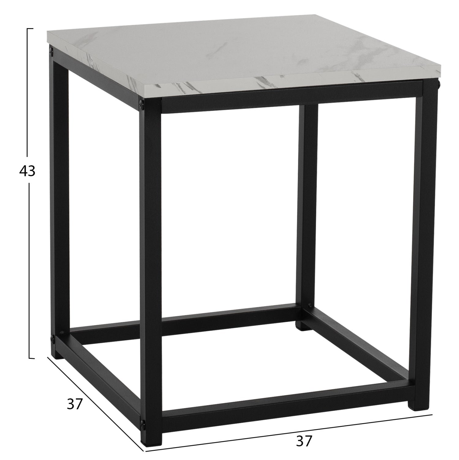 Помощни маси GRELAY цвят черен-бял 45X45X50см. и 37X37X43 см