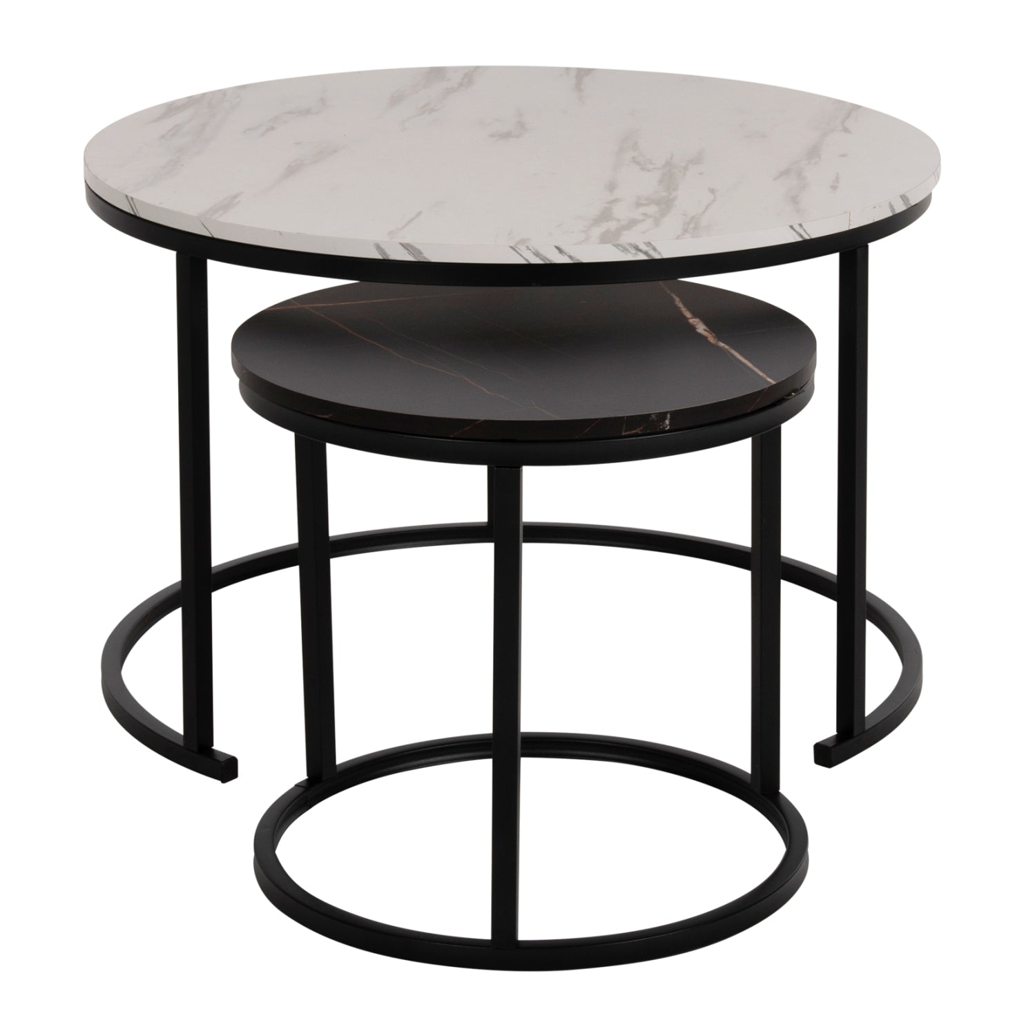 Комплект холни маси Venza 2 бр черен -бял цвят