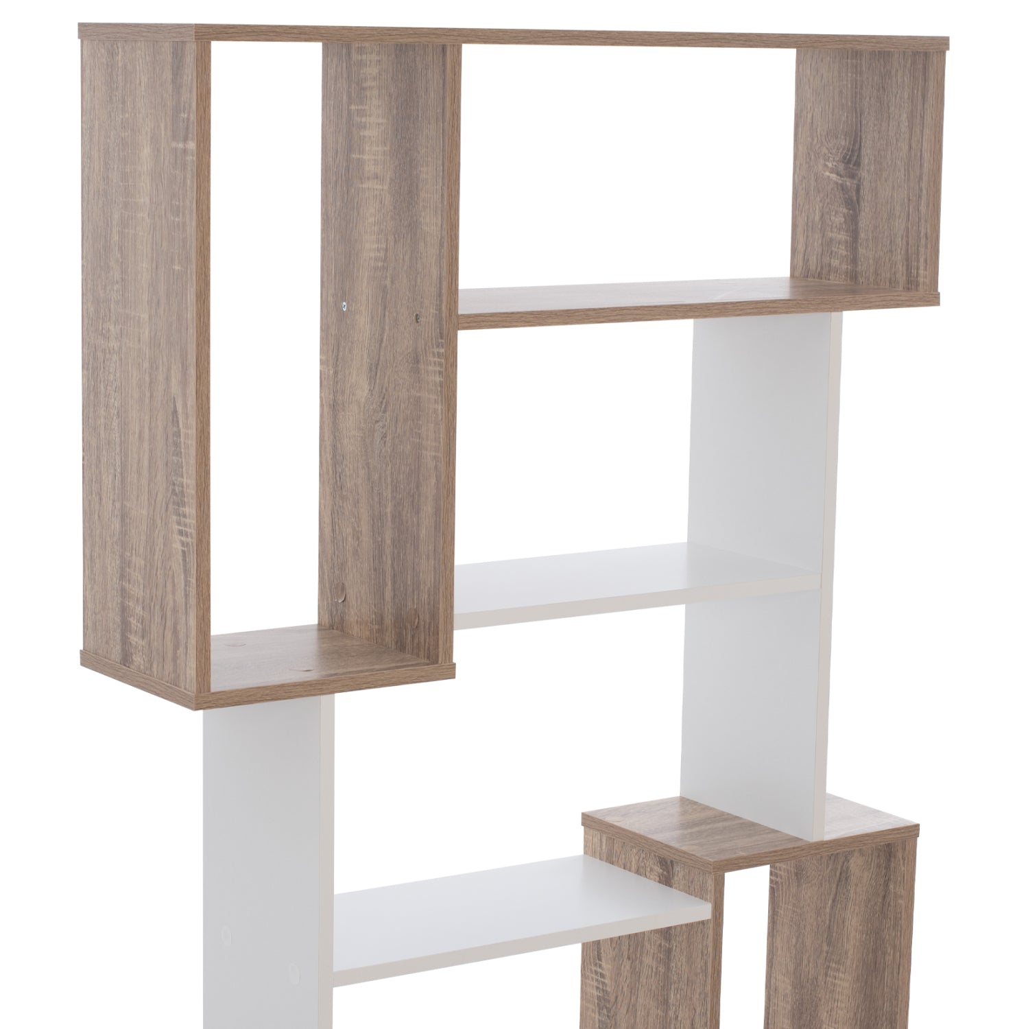 Библиотека SHAY  цвят бял-сонома  85X22X140см