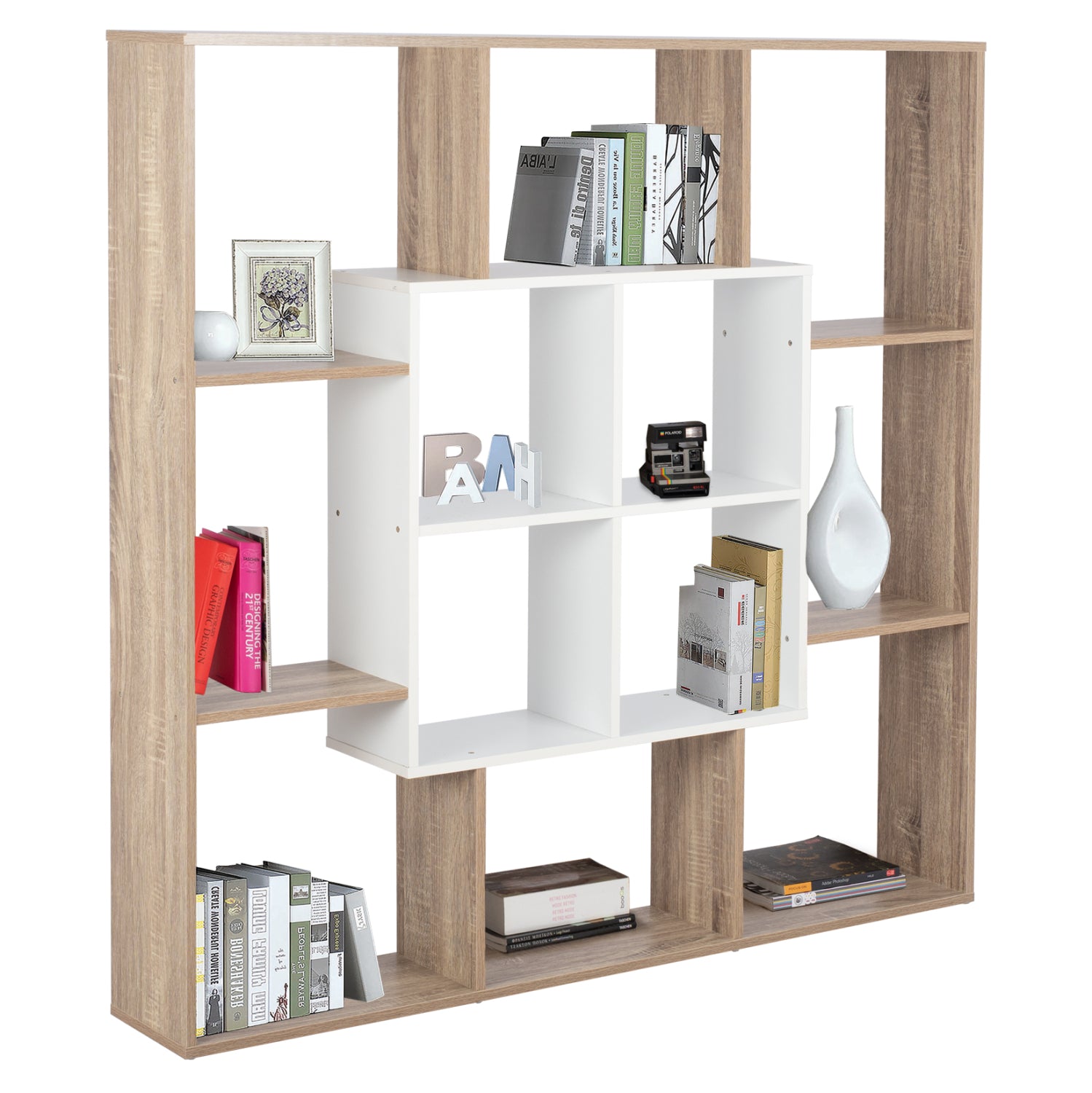 Библиотека  BRODY цвят сонама-бял 136x22x136-см