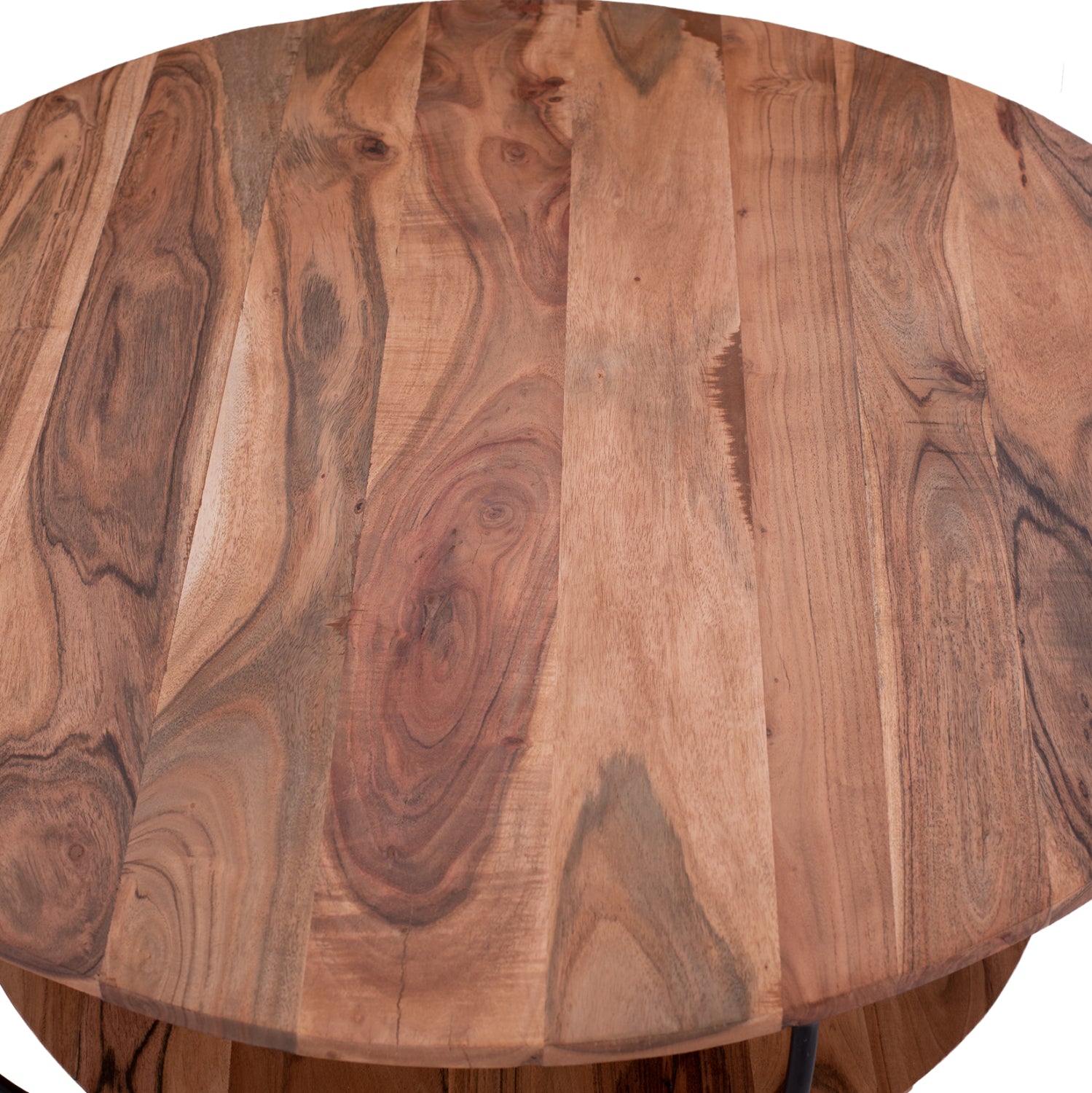 Холна маса ANNETTE черен-естествен цвят  Φ90x40 см