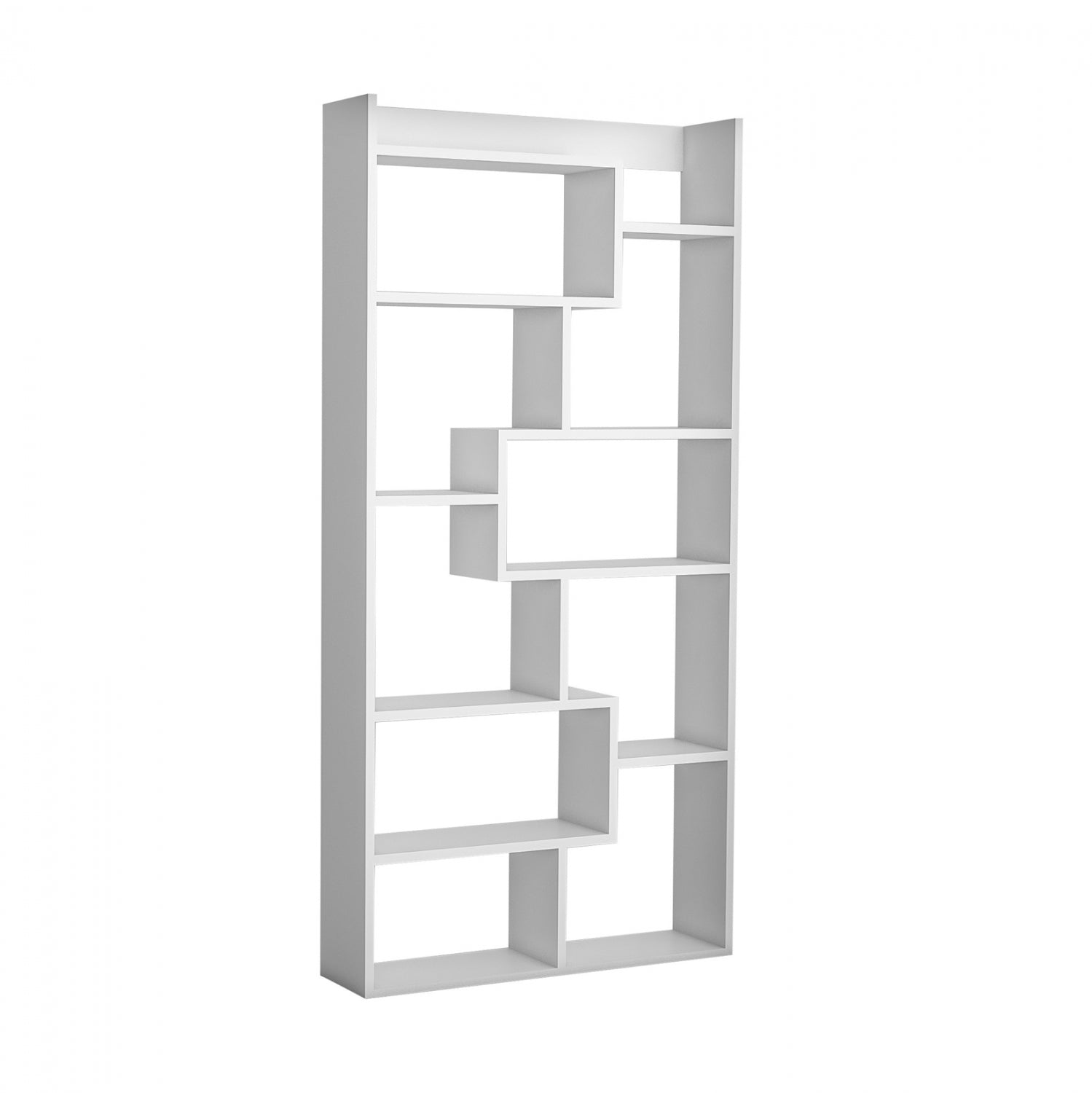 Библиотека Хейзъл бял цвят  90x22x182см