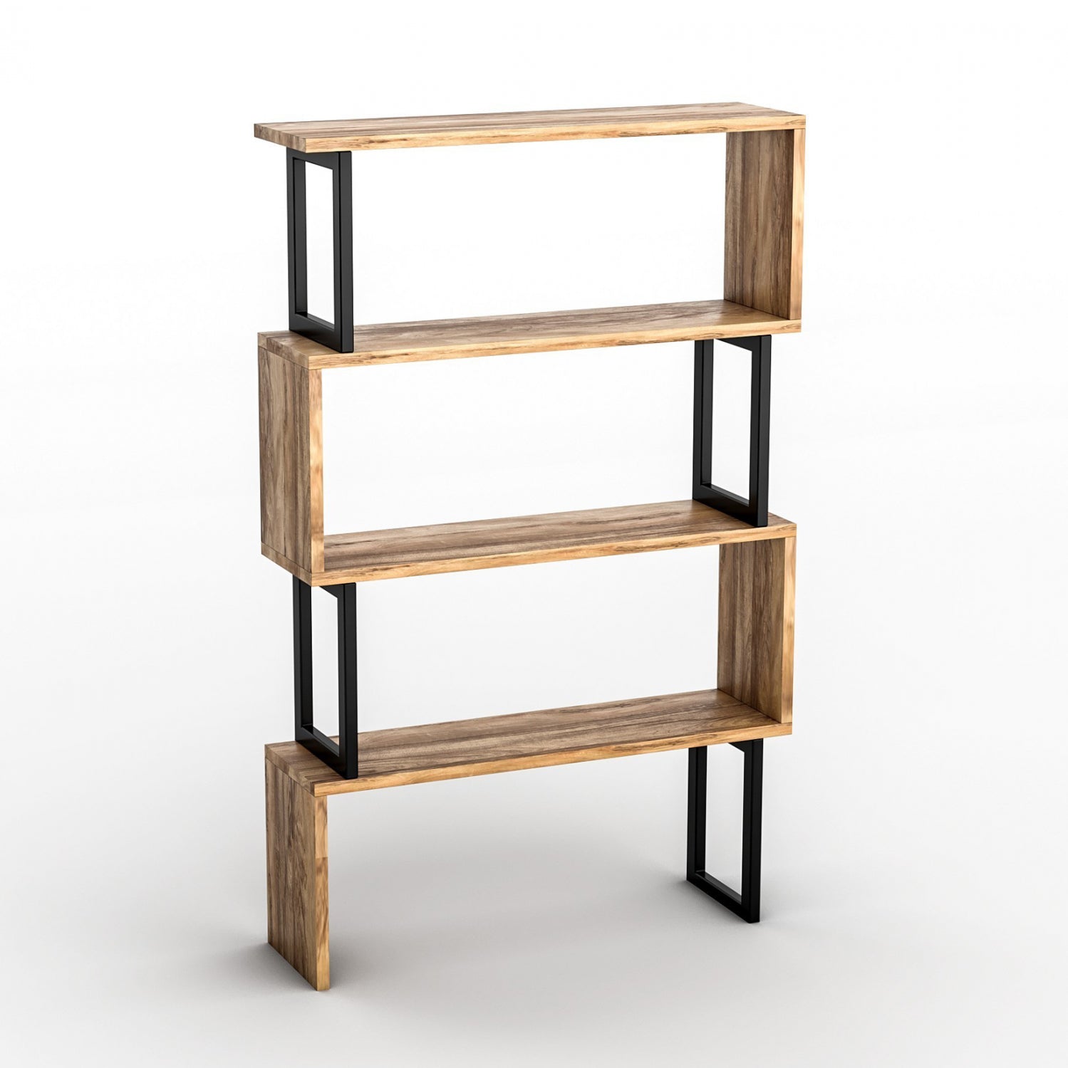 Библиотека Ingrid  от орех с черна рамка 80x22x128 см.