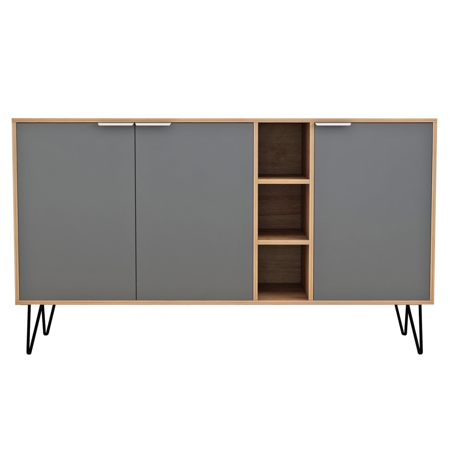 Бюфет CABRON антрацит-естествен цвят 142X40X83см