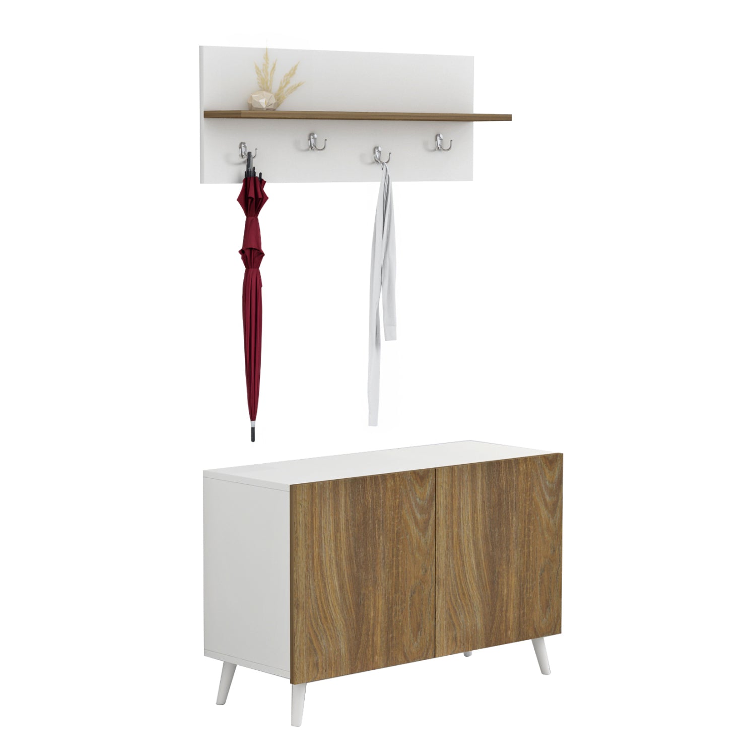 Антре DELPHINE цвят бял-натурал 80x31.3x41.5