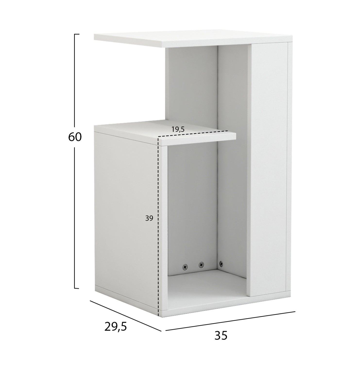 Помощна маса бял цвят  35X29,5X60см