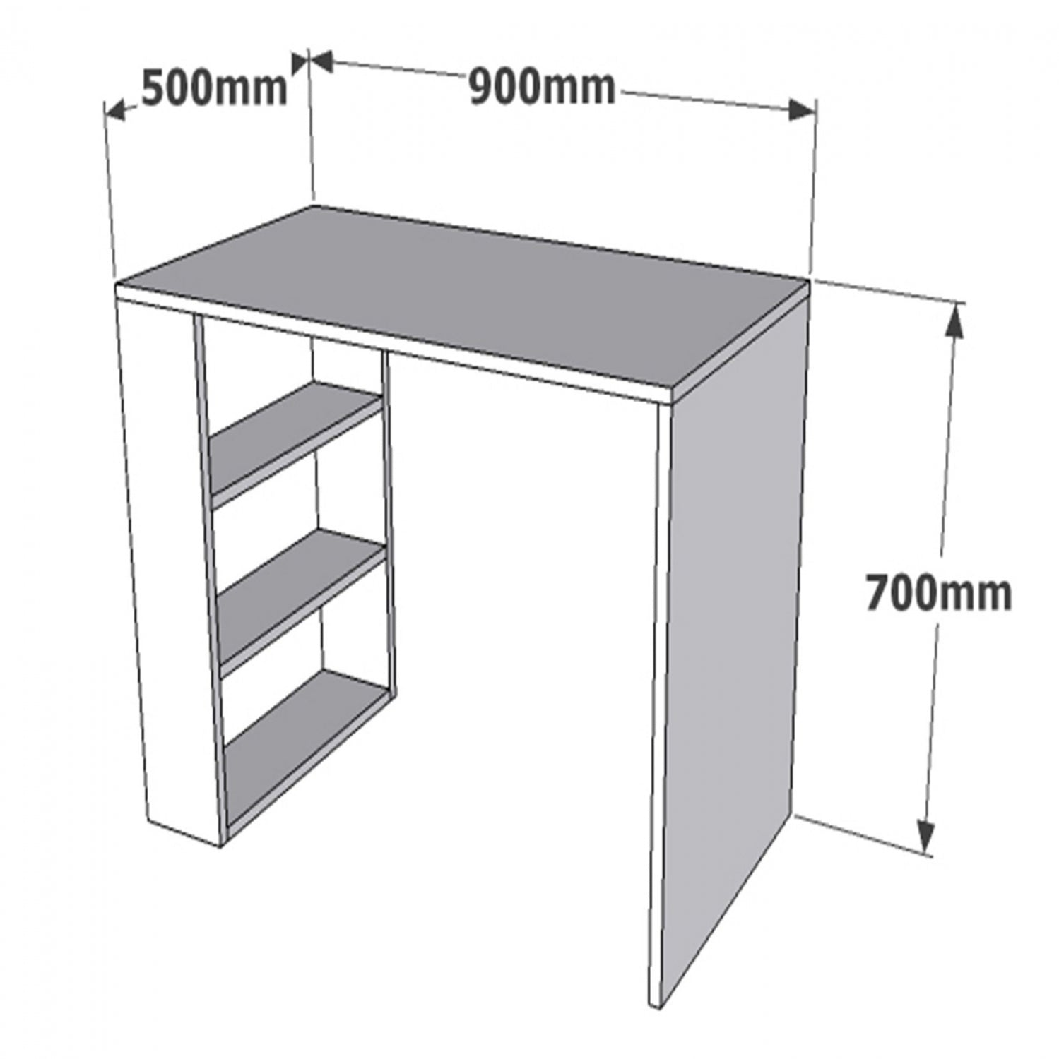 Офис бюро меламин  Авелин/бял цвят  90Χ50Χ70см