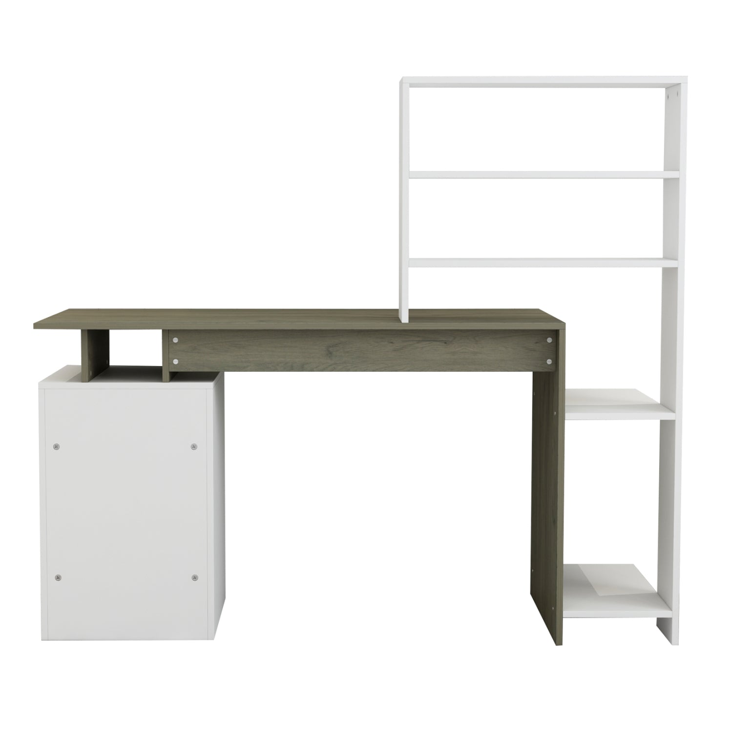 Офис бюро ROCHELL цвят бял-маслено сив 146.3x55x128.8см