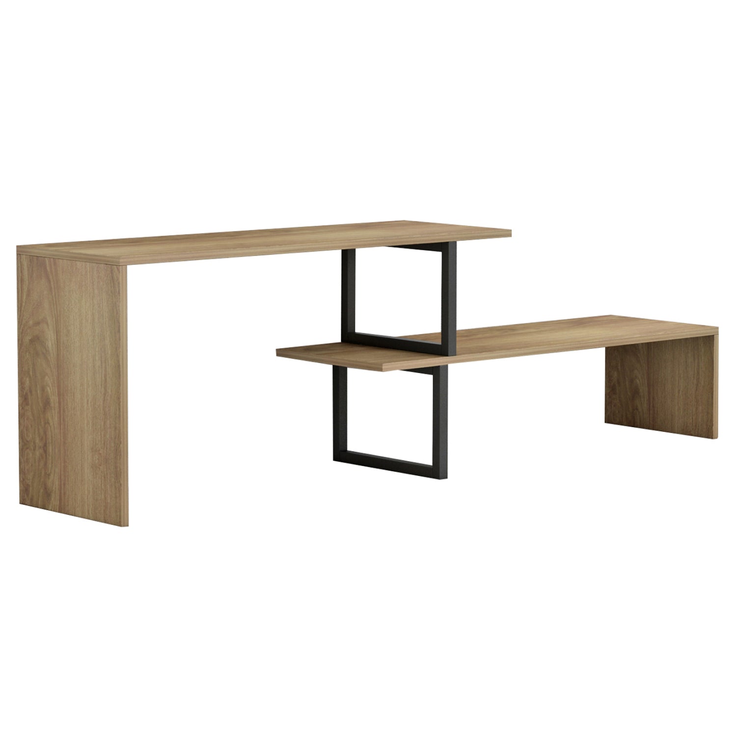 Тв шкаф BRIGGITE цвят сонама-черен 110-160x30x45