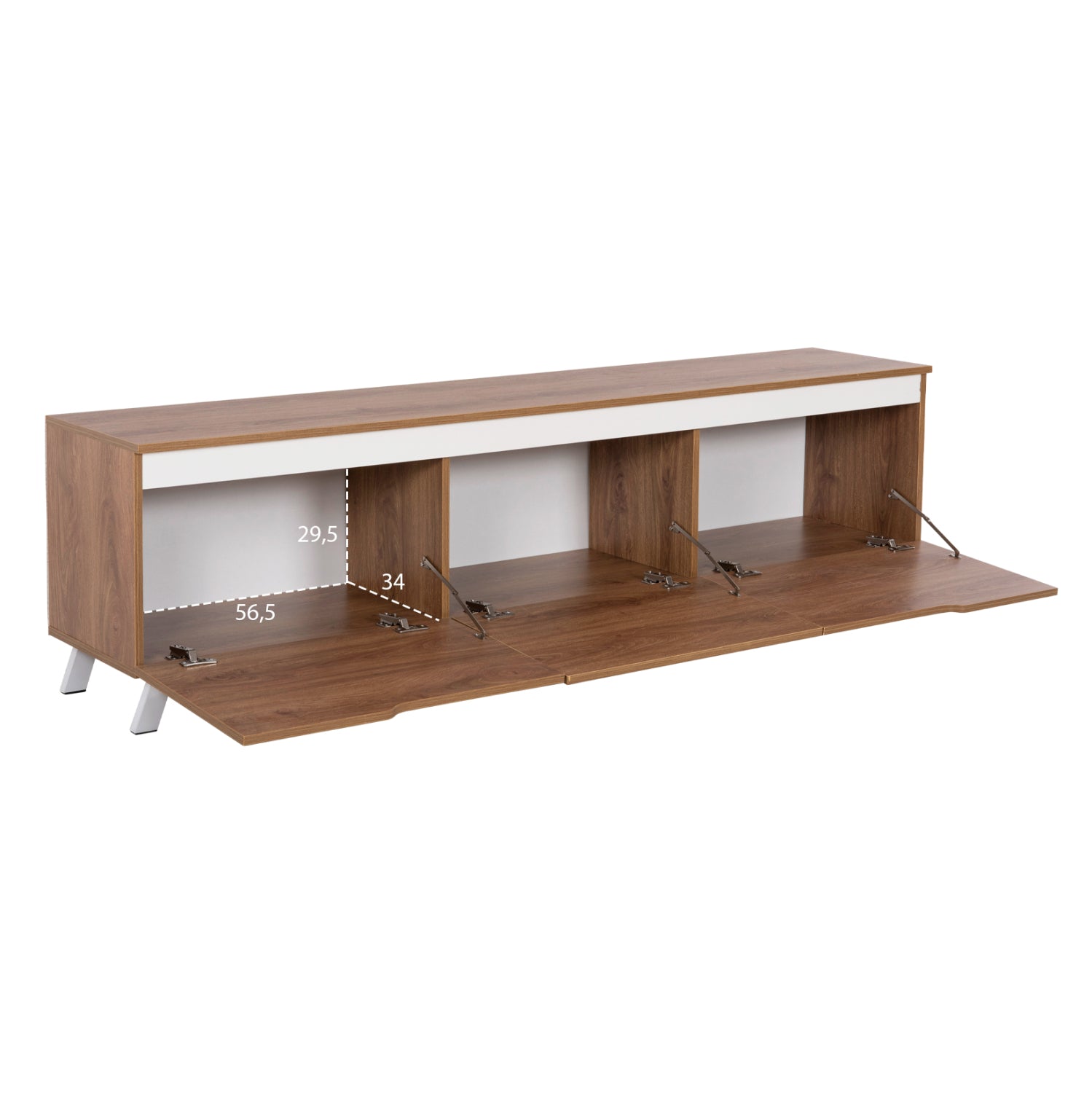 Тв шкаф  KIMIA  цвят натурал-бял 180x35x48.5см
