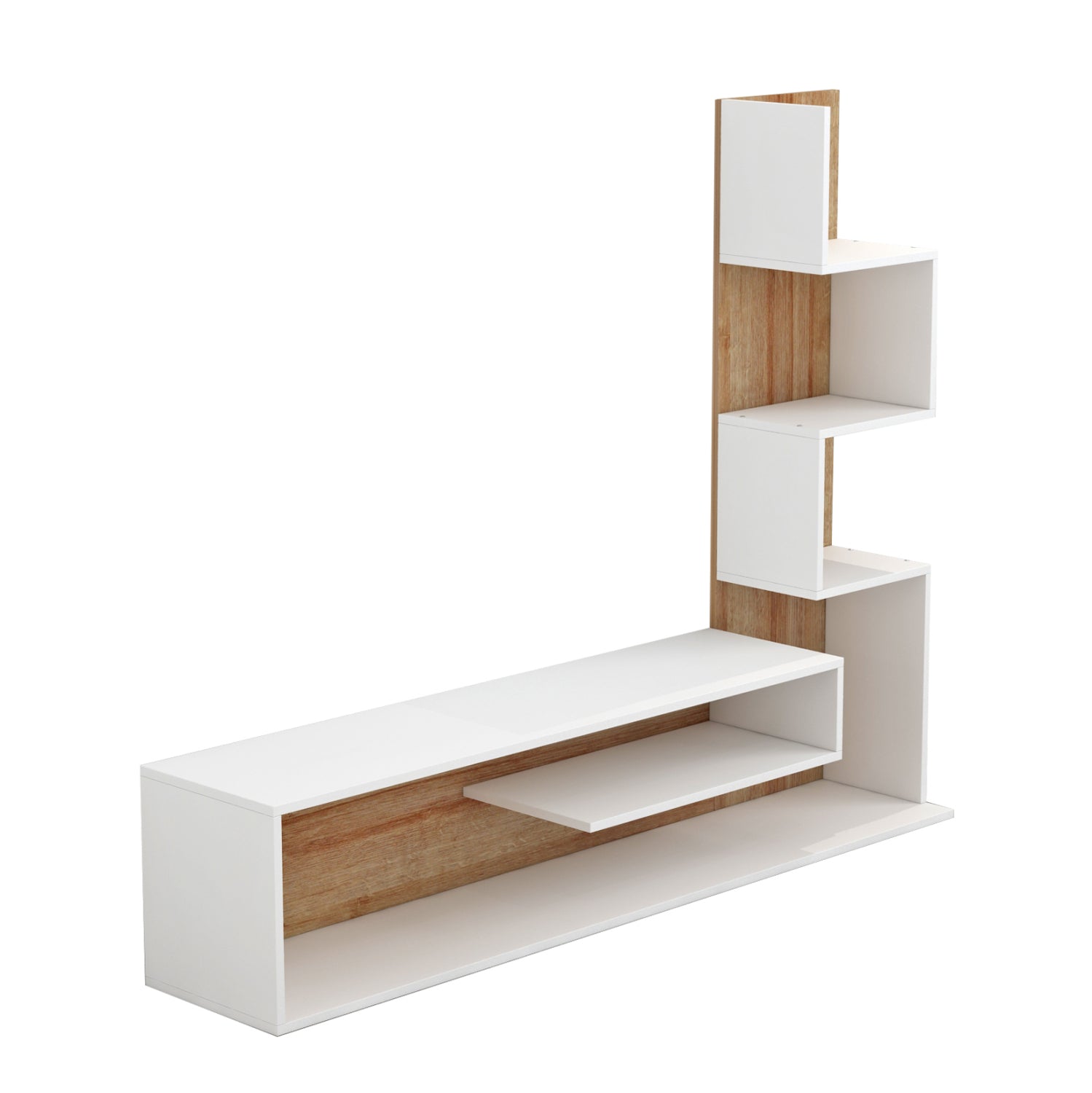 ТВ Комплект EDELIE Натурал-Бяло 150x29.5x120 см