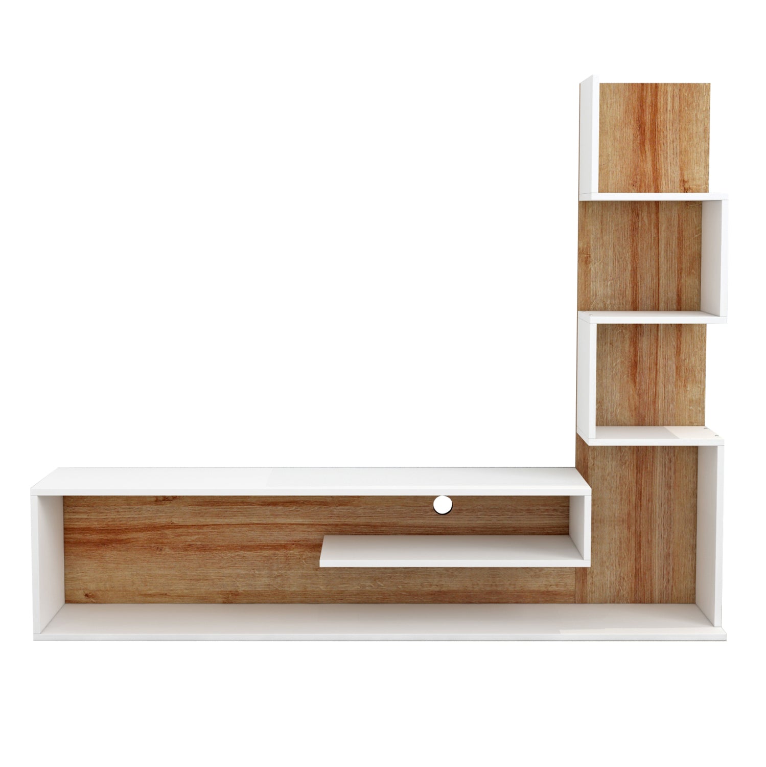 ТВ Комплект EDELIE Натурал-Бяло 150x29.5x120 см