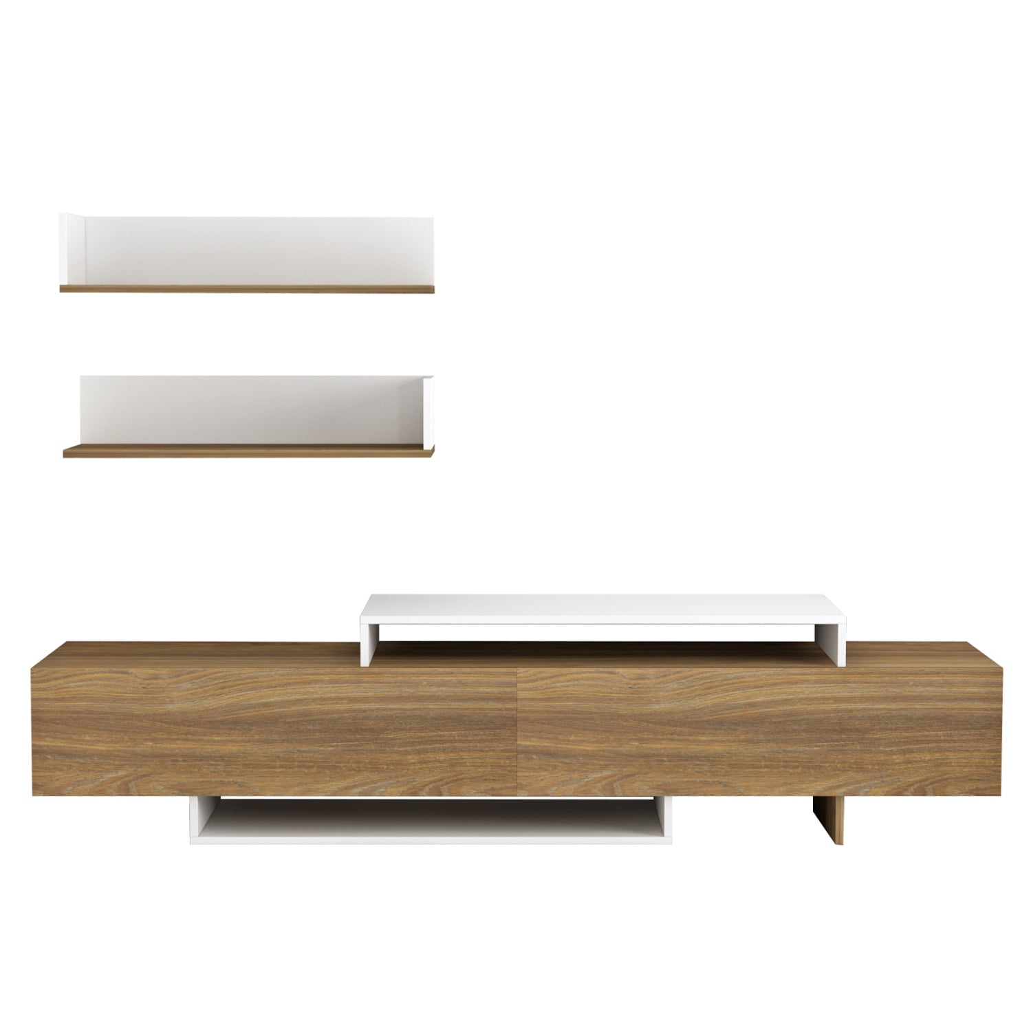 Тв шкаф EDUARDO  цвят натурал-бял 180x29,5x45