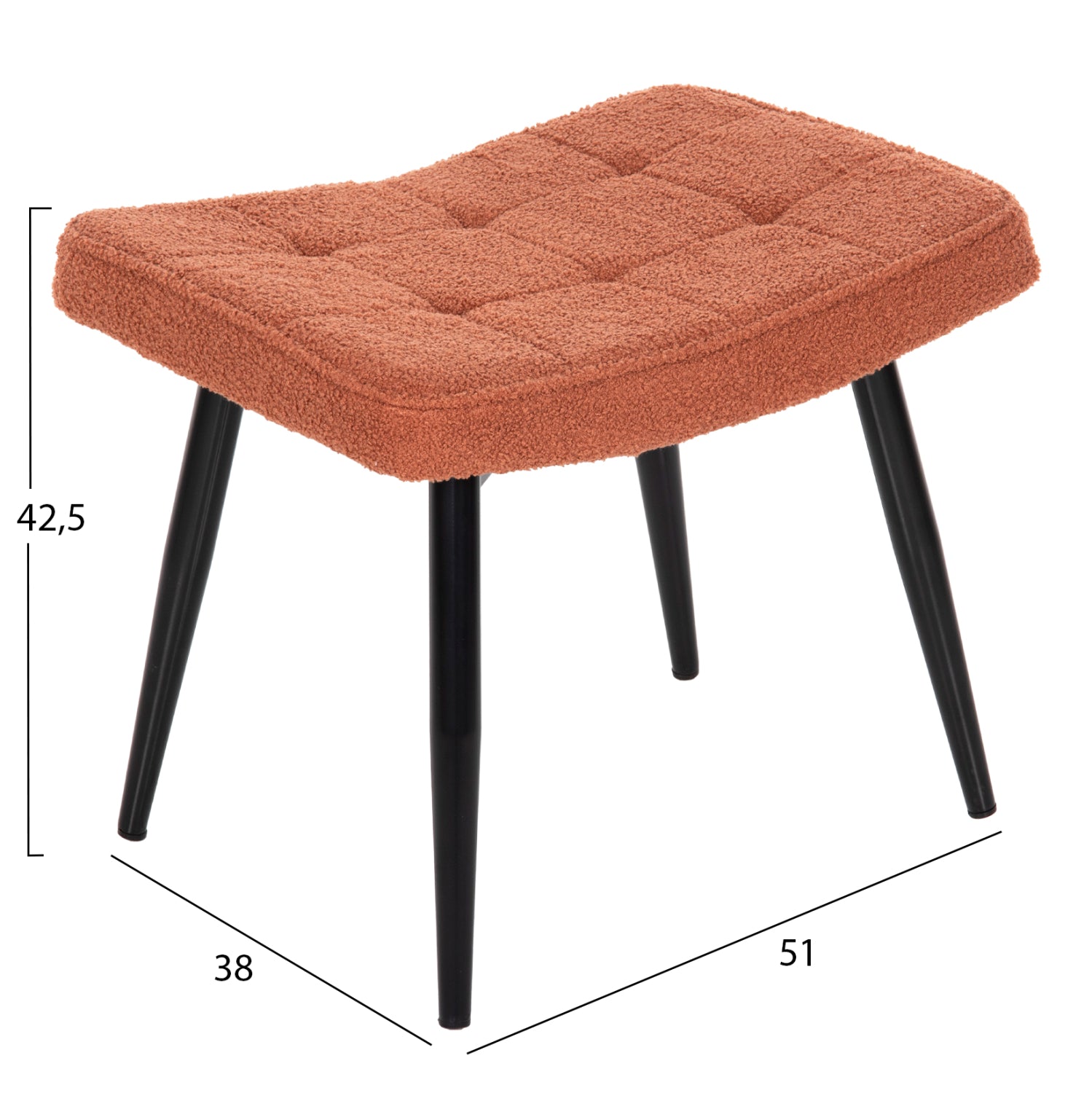 Кресло с табуретка Бергера оранжев цвят