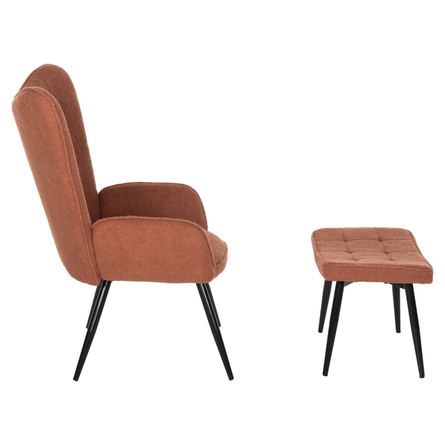 Кресло с табуретка Бергера оранжев цвят