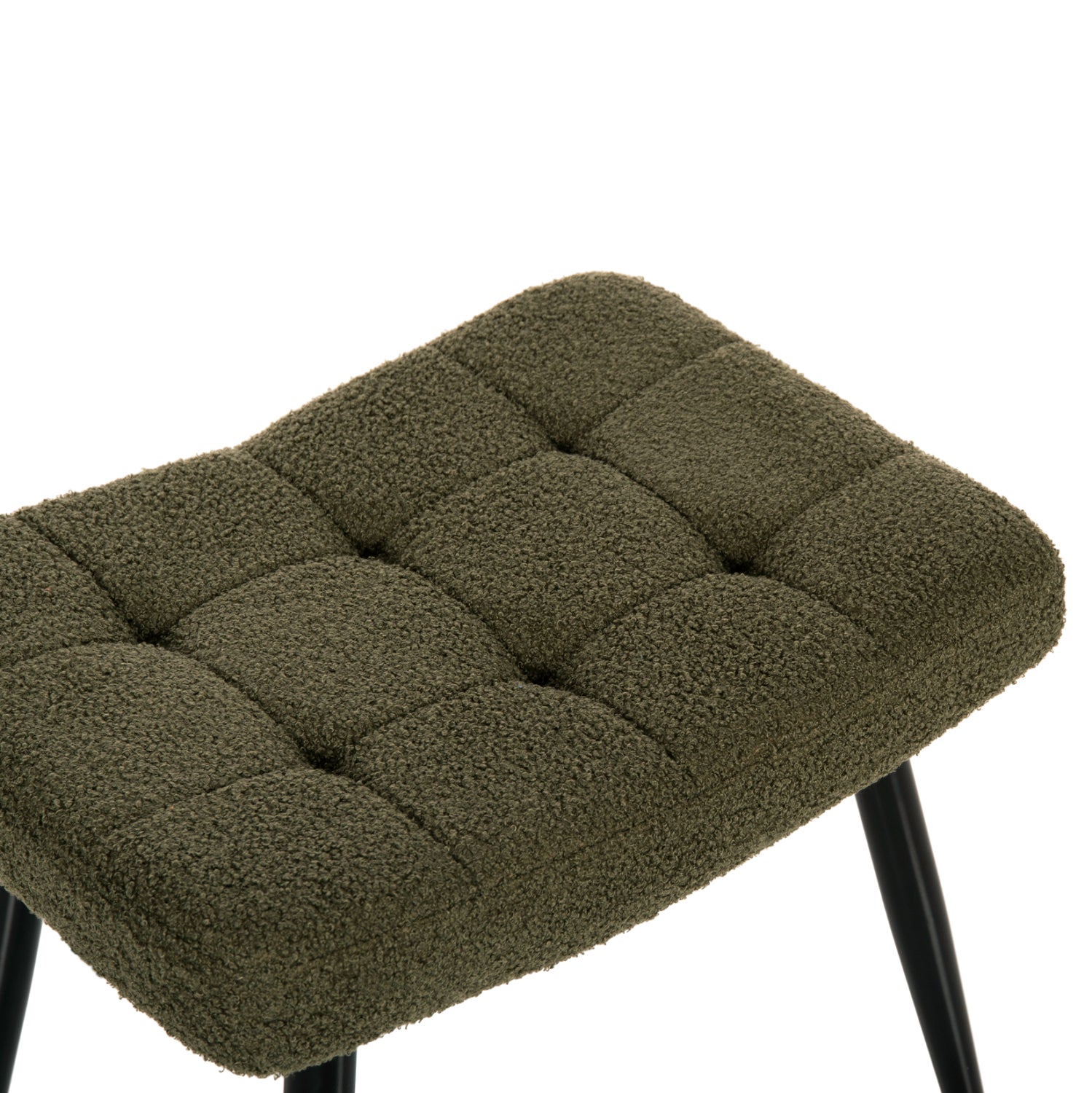 Кресло с табуретка Бергера букле зелен цвят