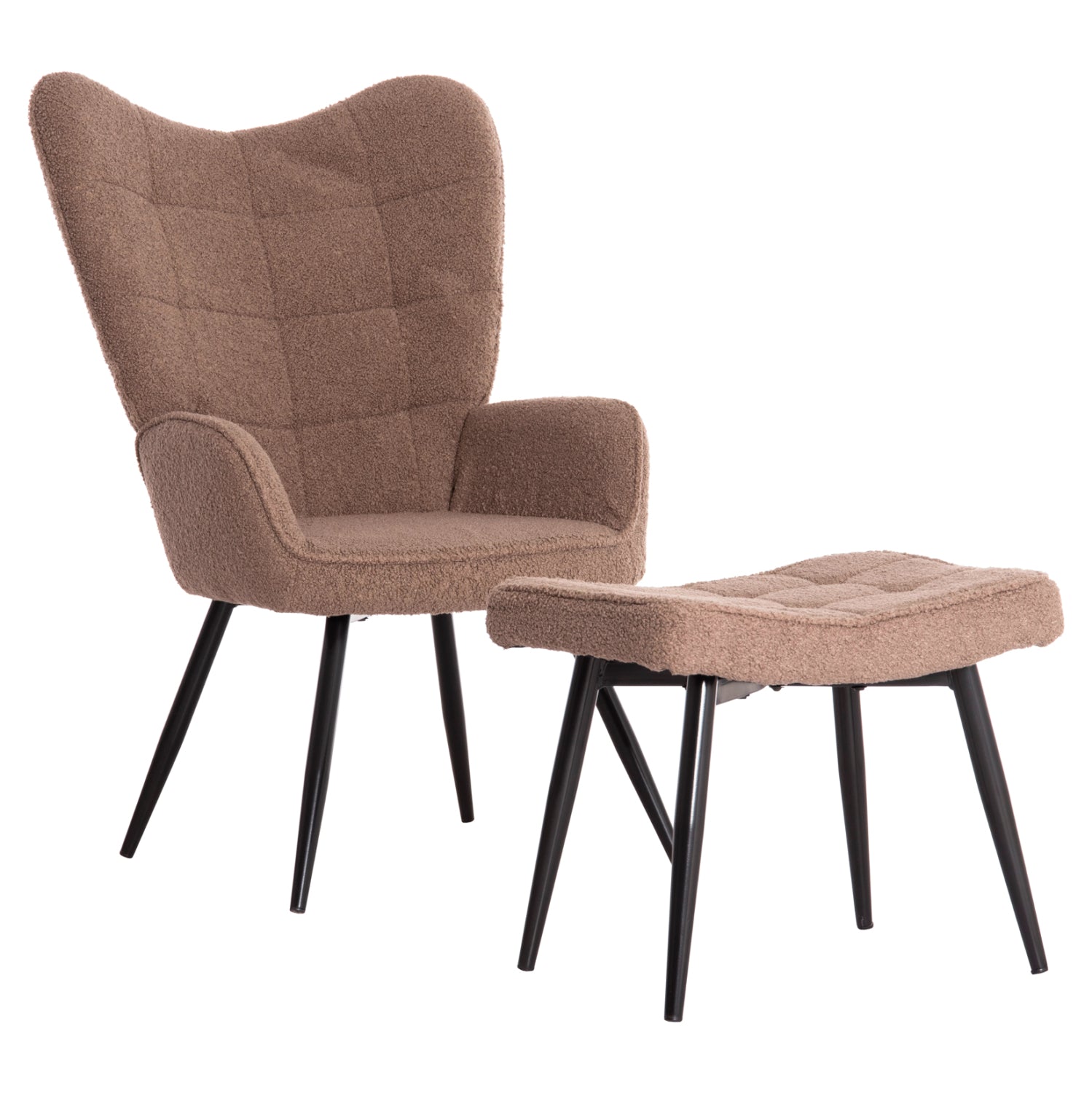 Фотьойл  Бергер кафяв плат 69x73x96см