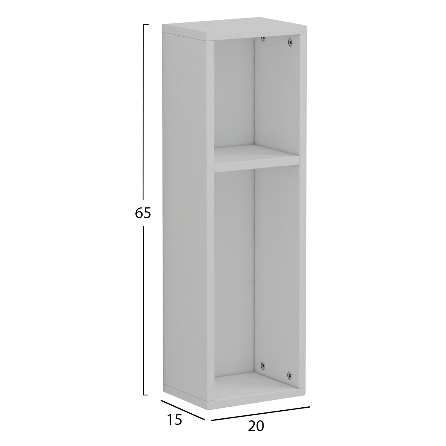 Стенно нощно шкафче BONEN меламин в бяло 20x15x65y см
