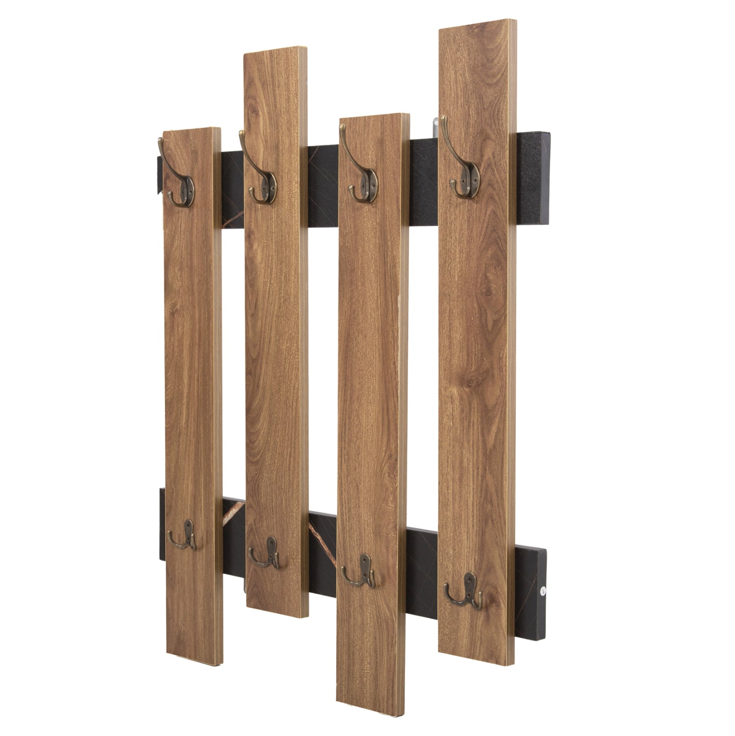 Входна закачалка Мелита естествен-черен цвят 64x4x79см