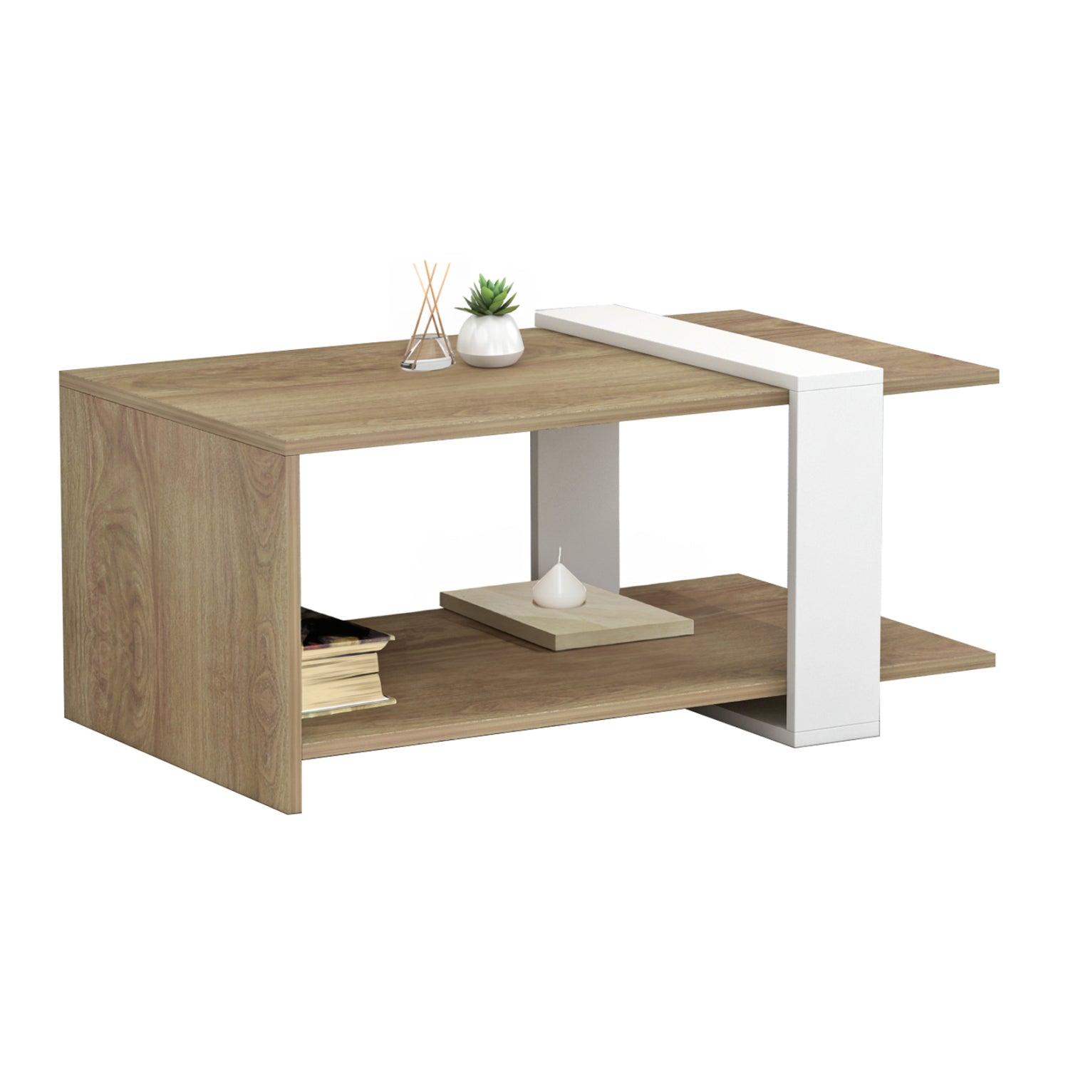 Холна маса WILMA  цвят естествен-бял 80Χ50Χ35см