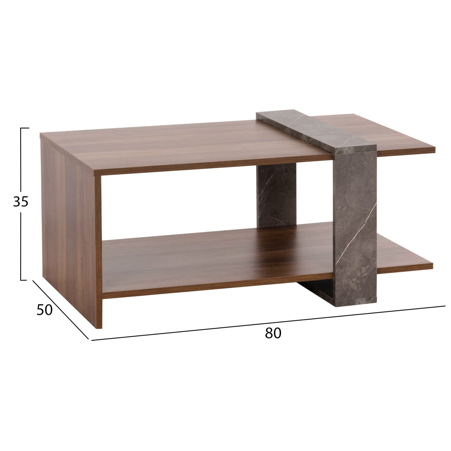 Холна маса  WILMA естествен-сив цвят 80X50X35см