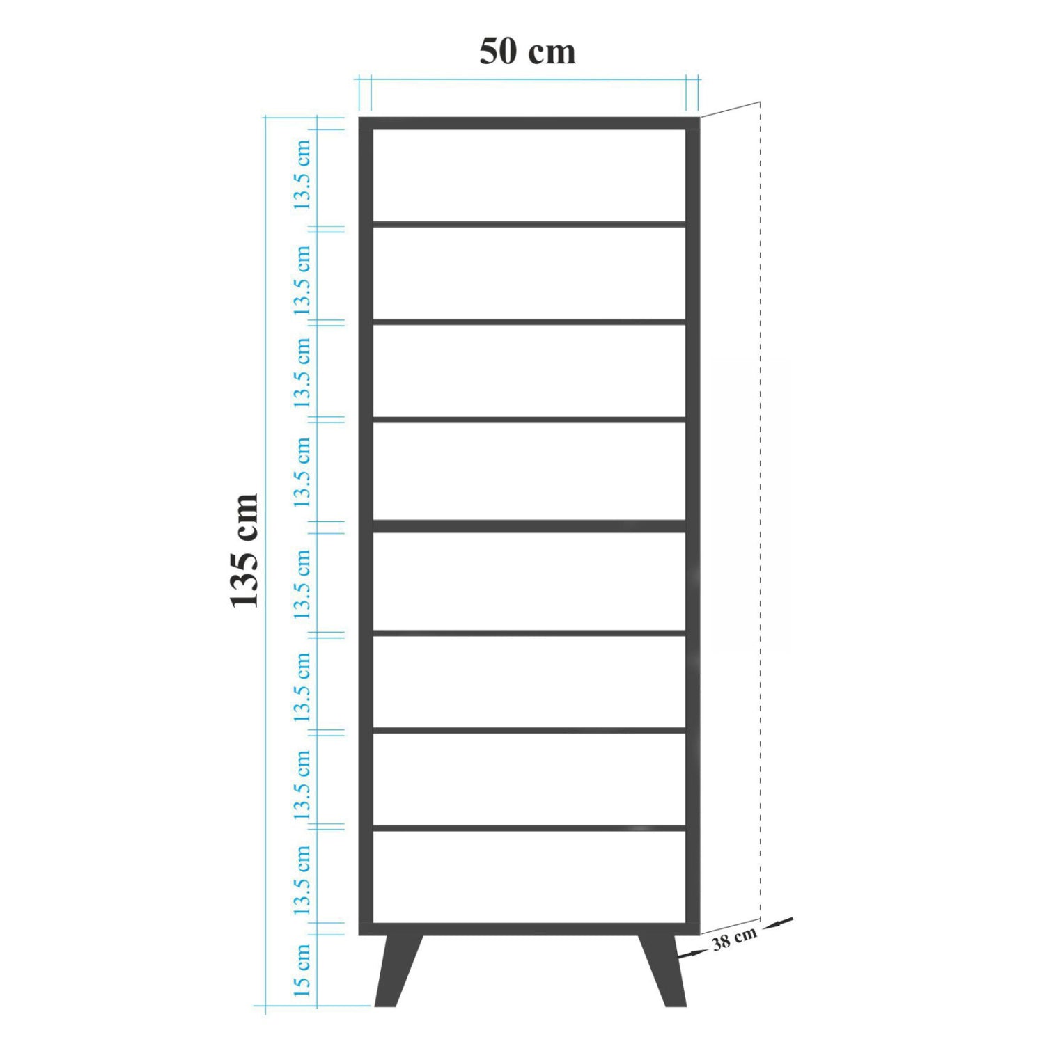 Шкаф за обувки 01  сонома-многоцветен 50Χ38Χ135см
