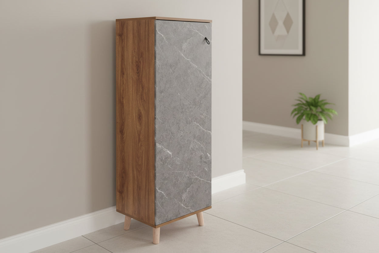 Шкаф за обувки ALVARO цвят сонома-тъмно сив 50Χ38Χ135