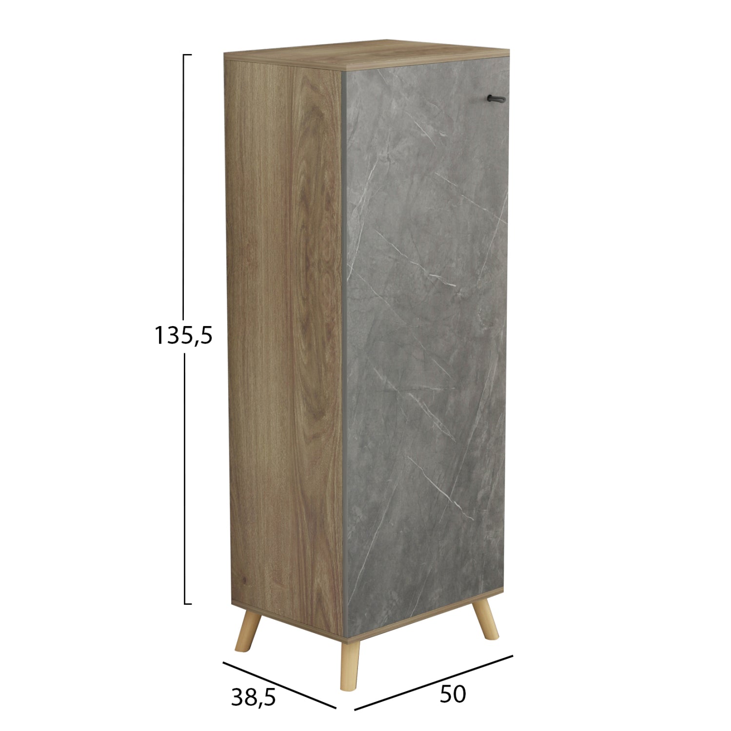 Шкаф за обувки ALVARO цвят сонoма 50х38х135