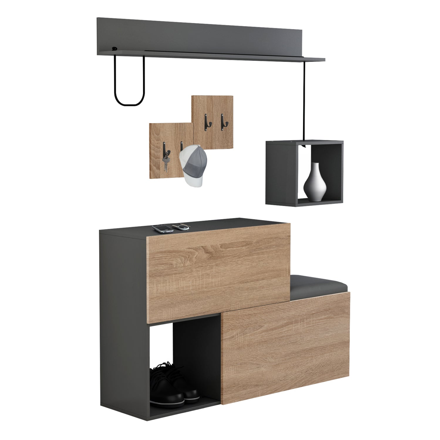 Антре CERB  цвят сонама-сив 120x20x72