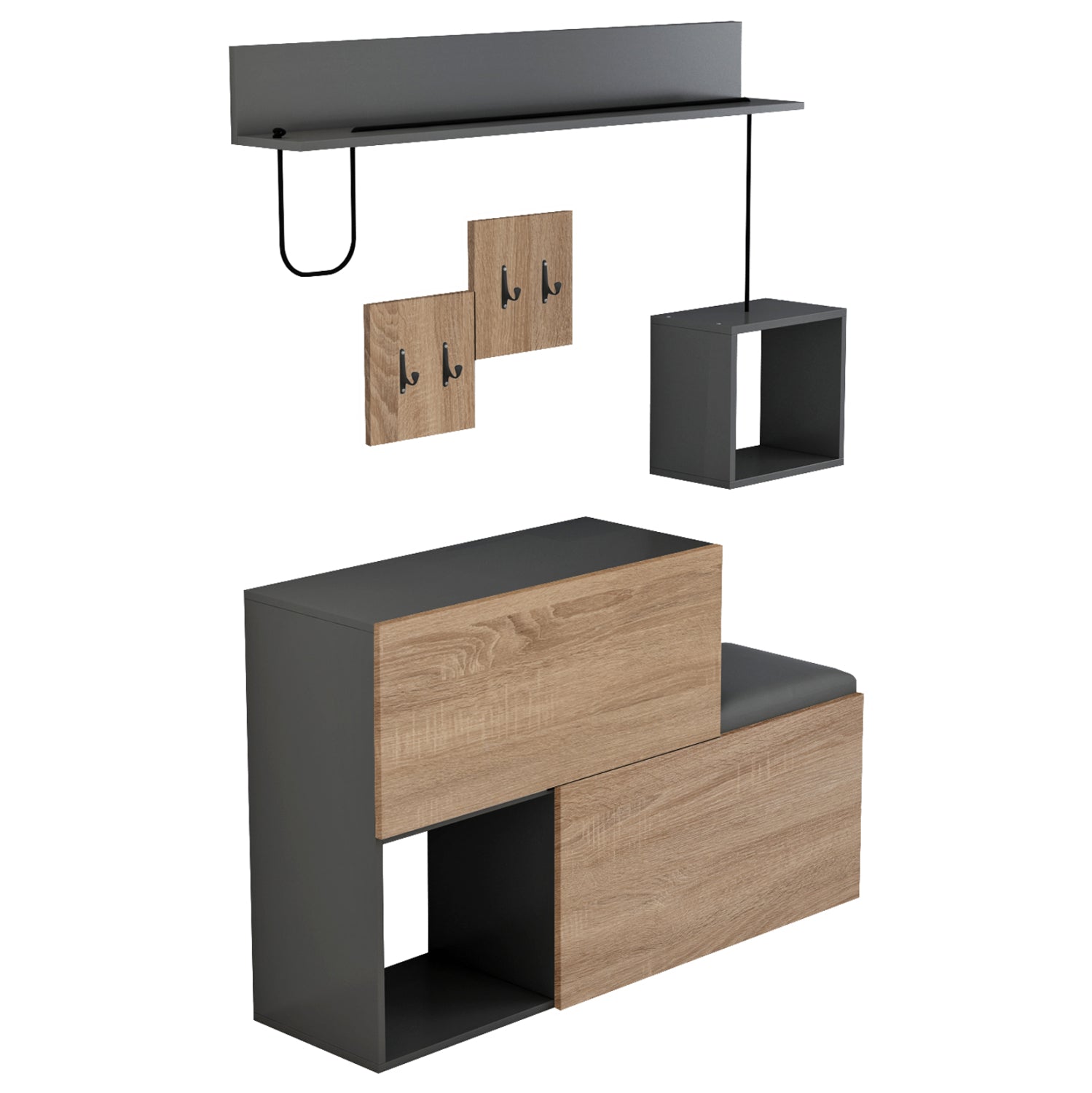 Антре CERB  цвят сонама-сив 120x20x72