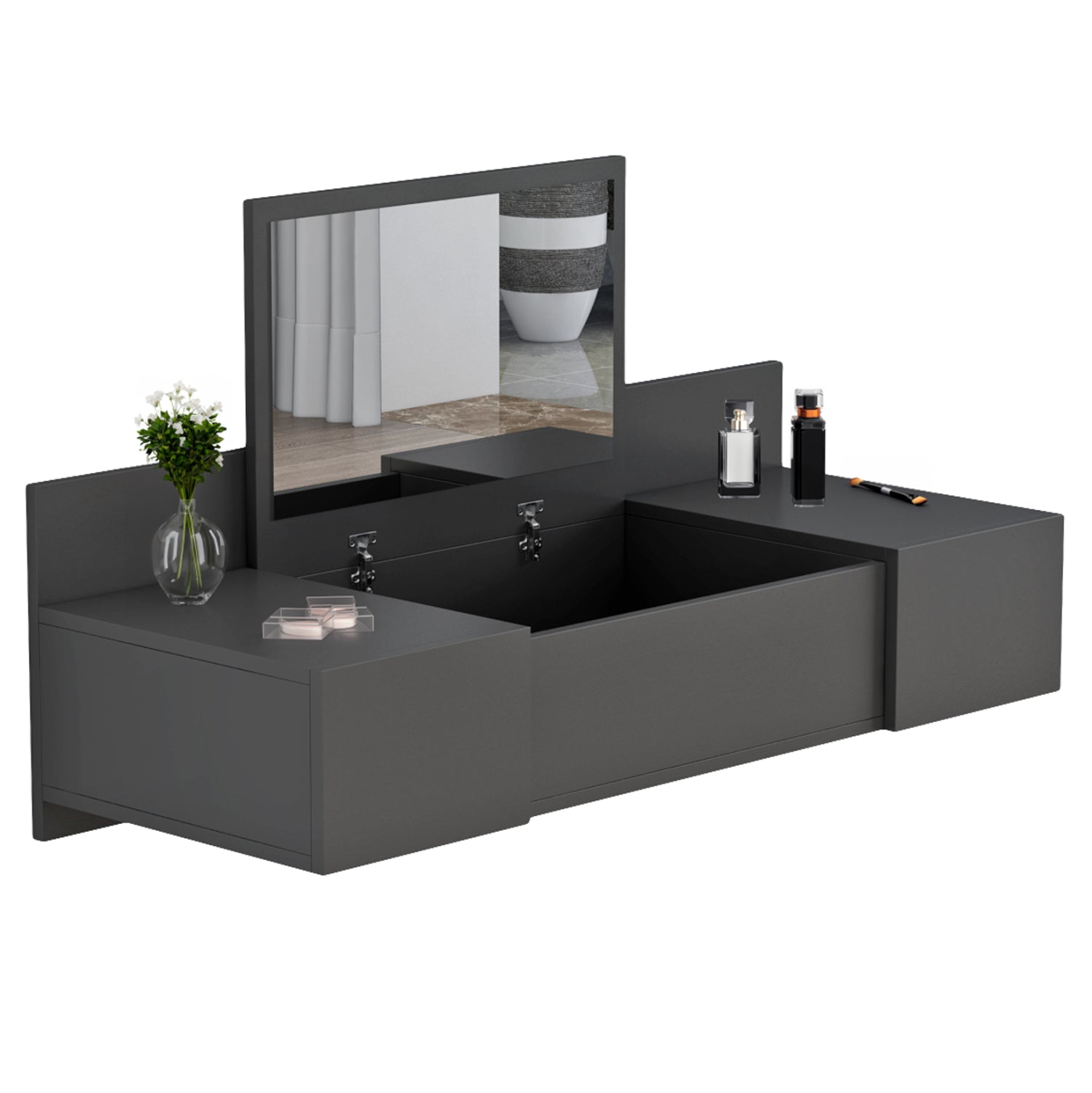 Тоалетка LINDE цвят антрацит 100x39x33