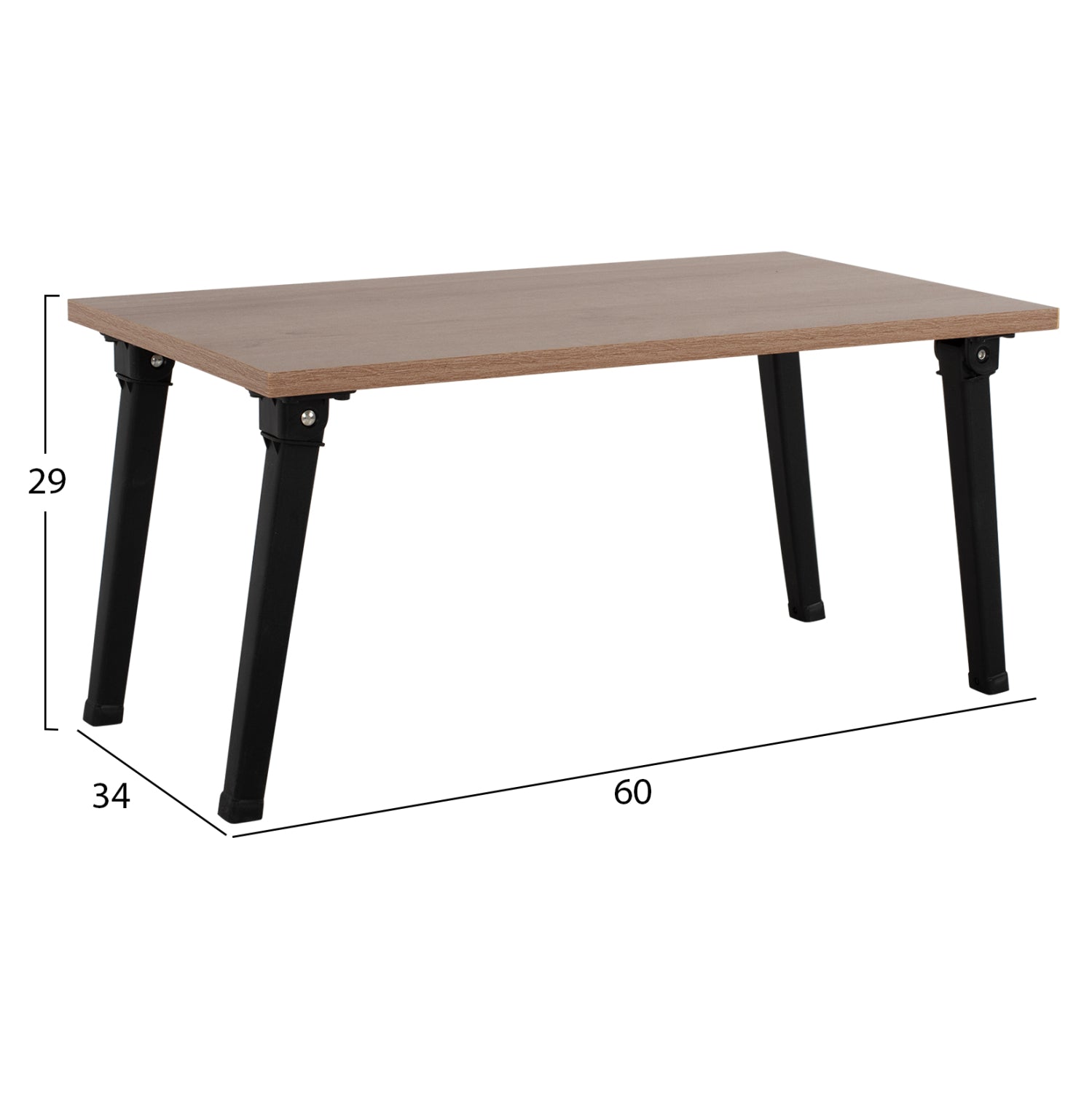 Сгъваема масичка BRITTA цвят черен-орех 60x34x29