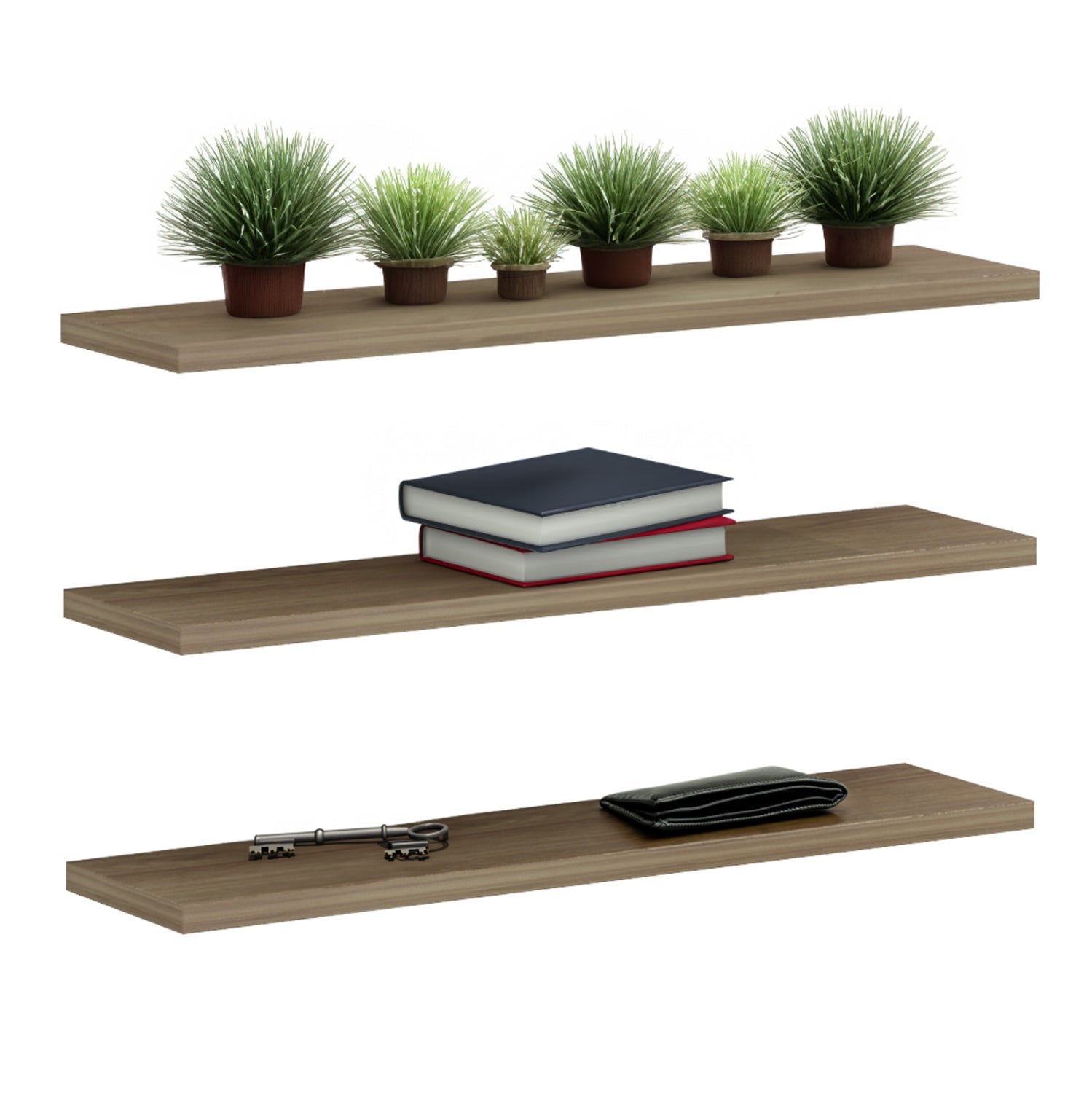 Стенни рафтове CASSIUS естествен цвят 60x14.5 см