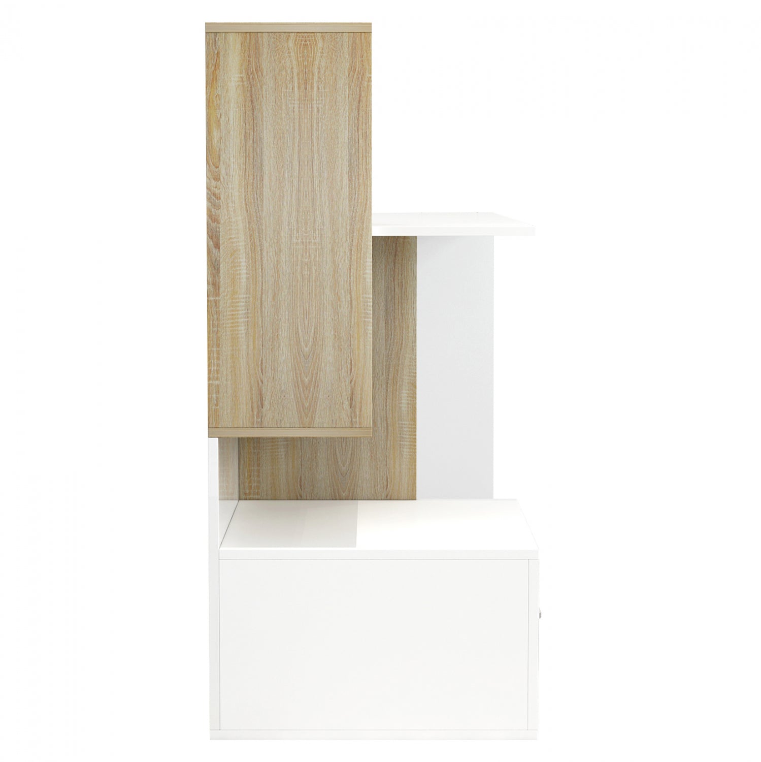 Офис бюро с библиотека SYNDYA цвят сонома-бял 149x48x105см