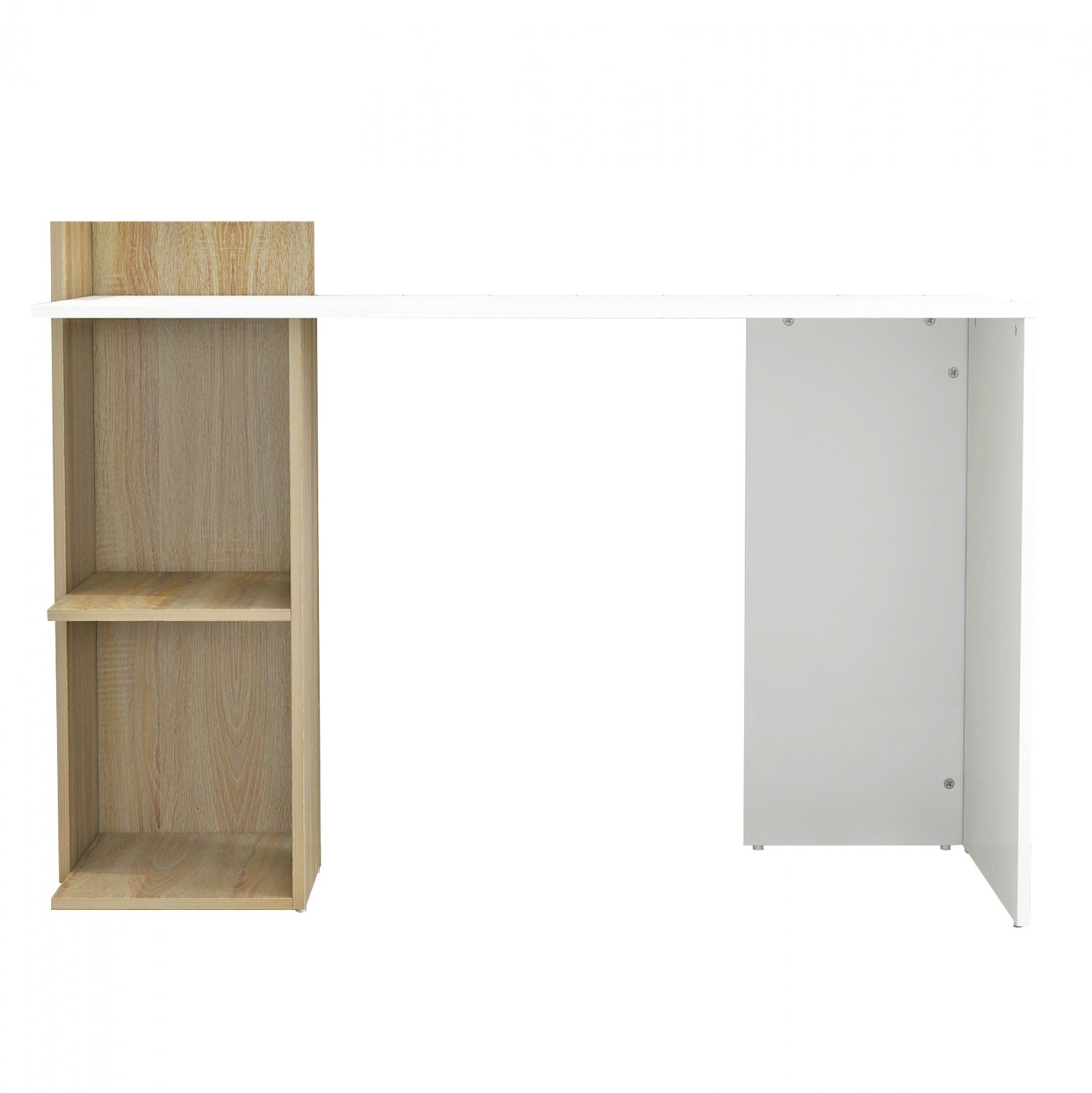 Офис бюро с библиотека SYNDYA бял-сонома цвят  112x55x85см