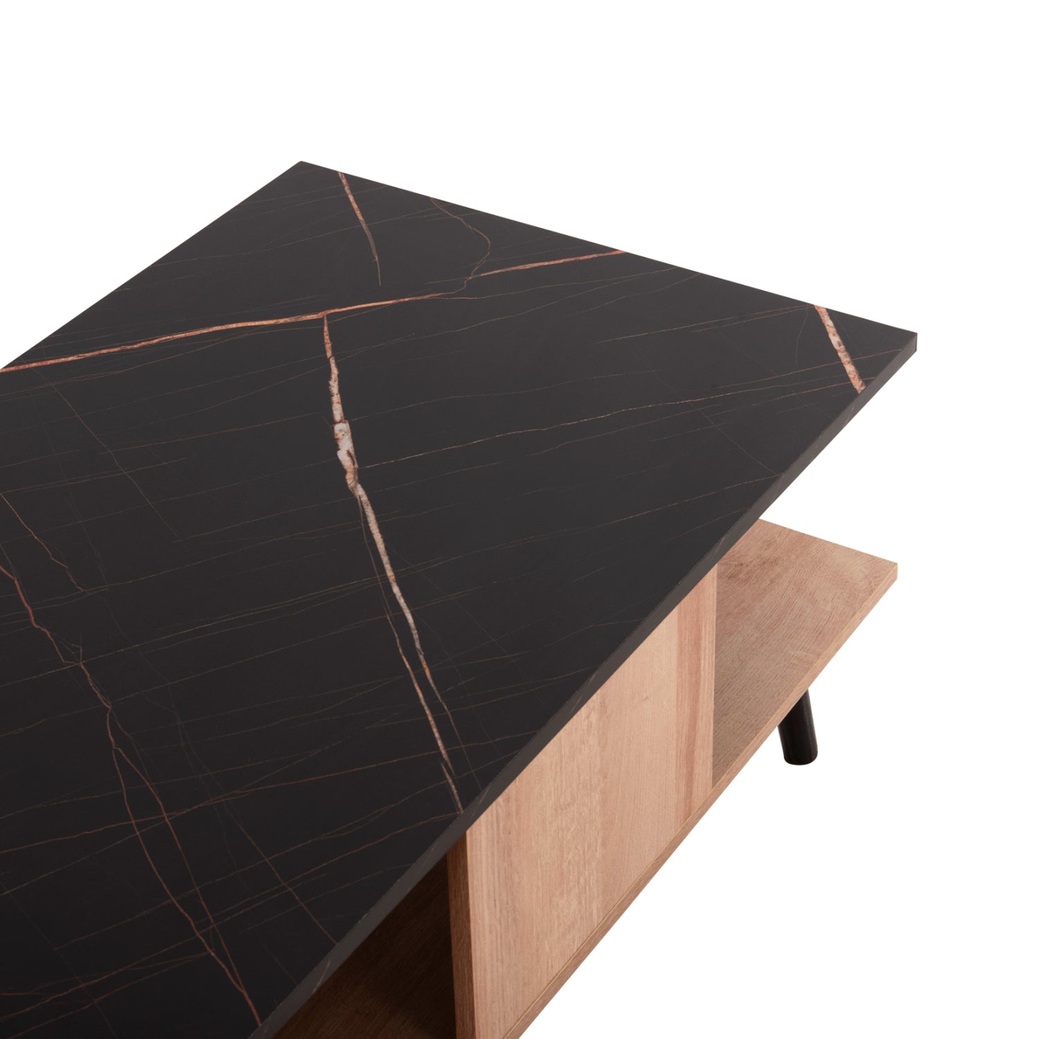 Холна маса GUNNEZ естествен-черен цвят   90x54x38.5см