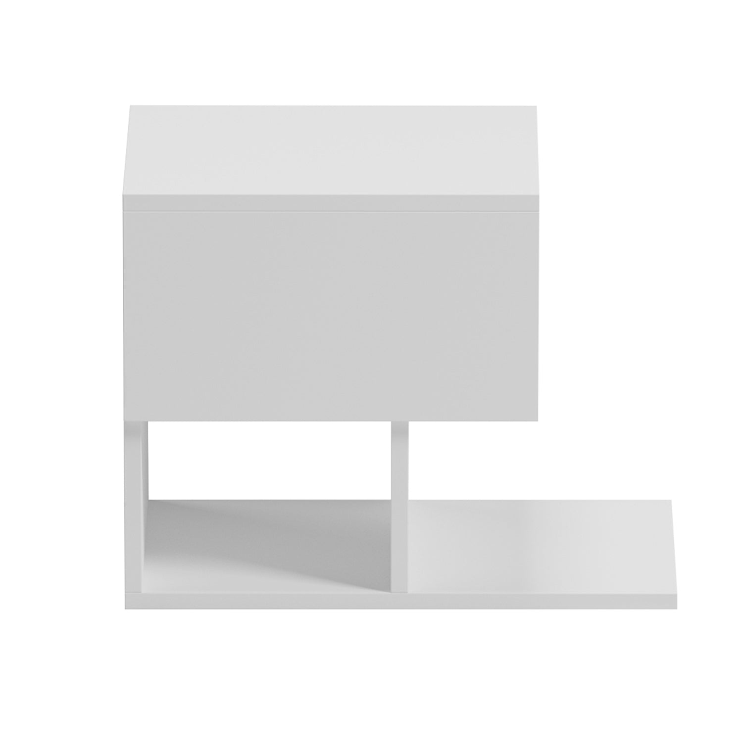 Нощно шкафче caspian от меламин в бяло 46.8x33x36.8 см