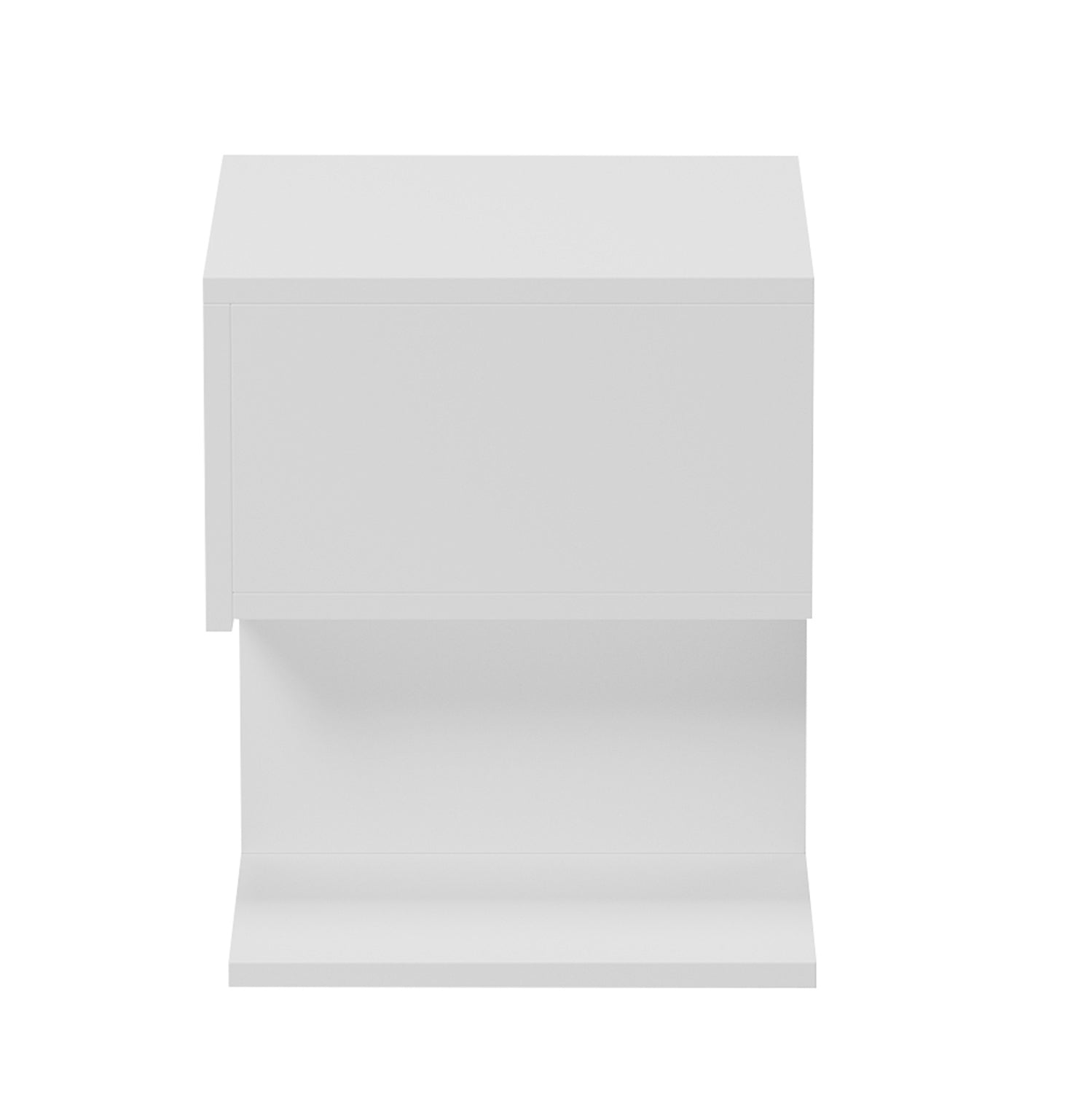 Нощно шкафче caspian от меламин в бяло 46.8x33x36.8 см