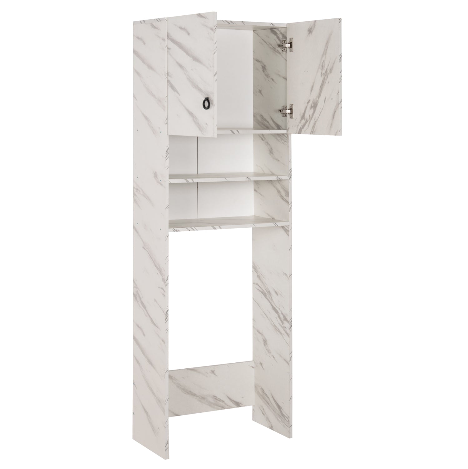 Шкаф за пералня TERRY бял мраморен ефект, 64x29x181 см