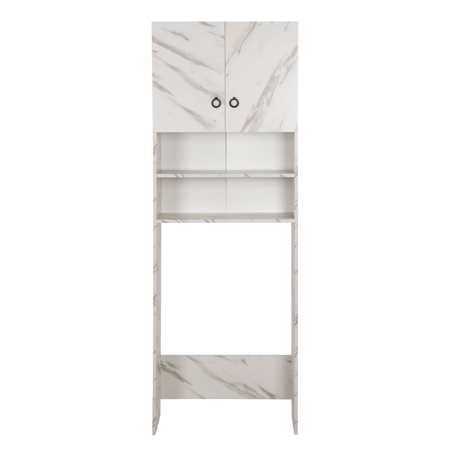 Шкаф за пералня TERRY бял мраморен ефект, 64x29x181 см
