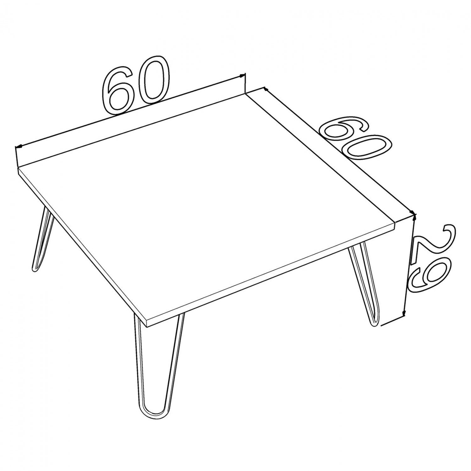 Масичка за кафе Силва бял цвят 60x60x29см
