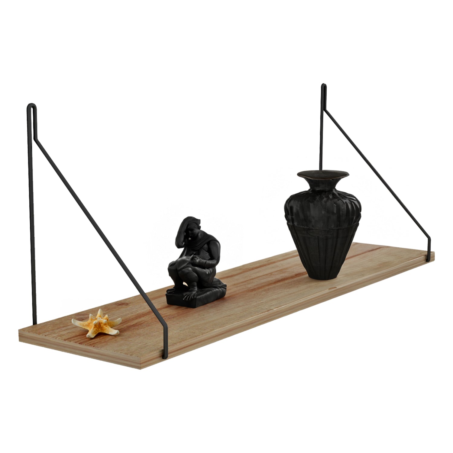 Стенен рафт agilan, меламин, естествен дъб, 72x20x27см