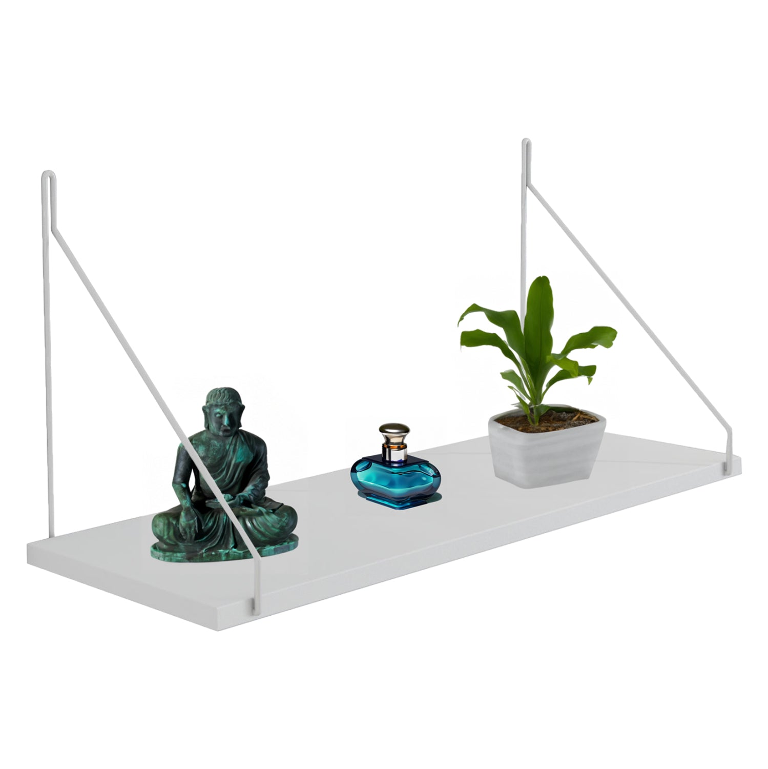 Стенен рафт Agilan меламин бял 72x20x27см