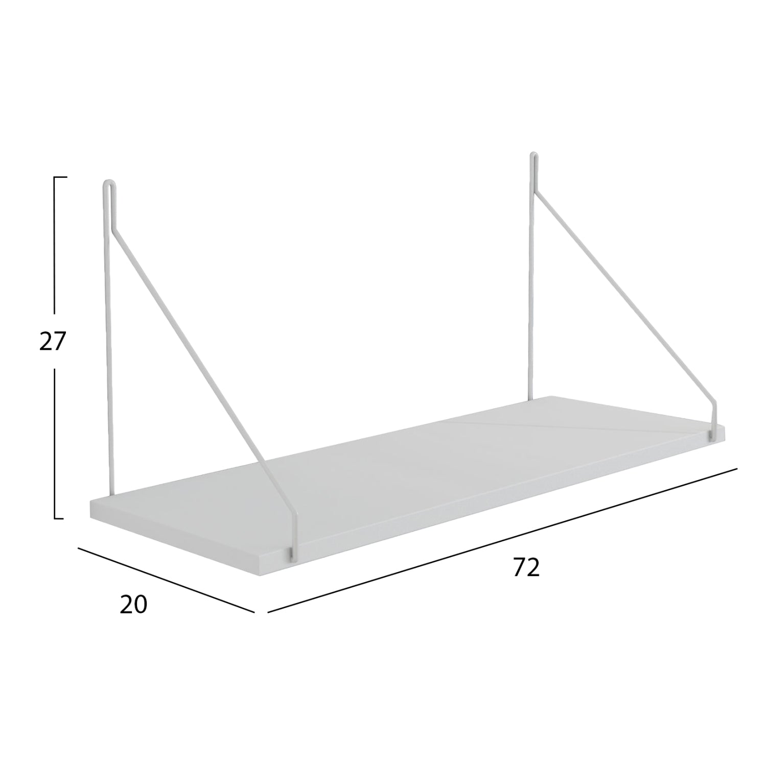 Стенен рафт Agilan меламин бял 72x20x27см