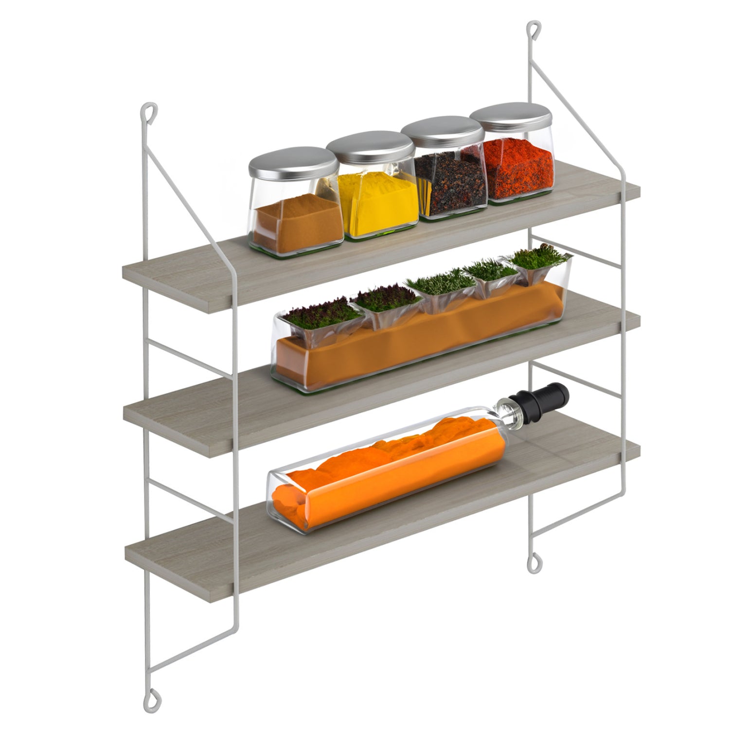 Стенен рафт ACHALA  сонома цвят 60x15x68см