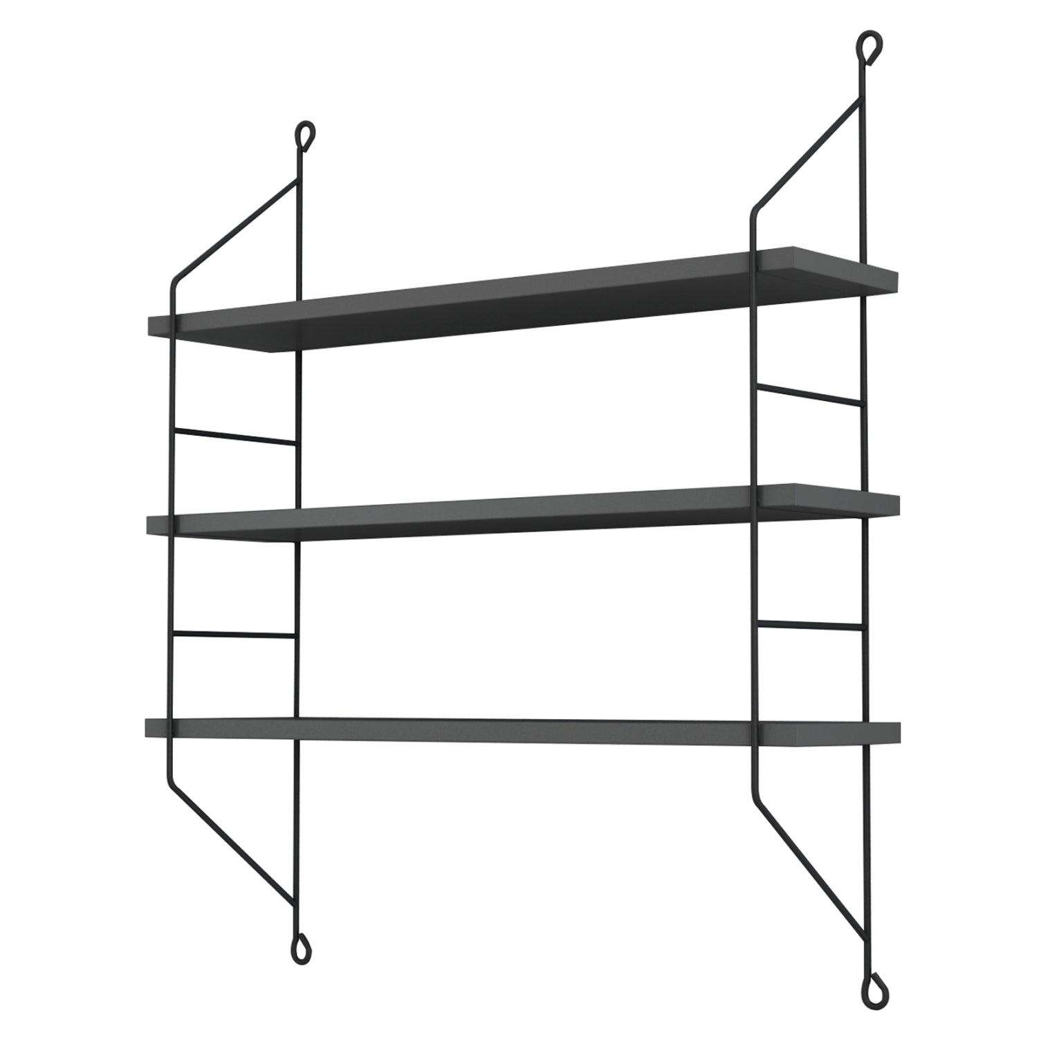 Стенен рафт ACHALA  меламин сив 60x15x68см